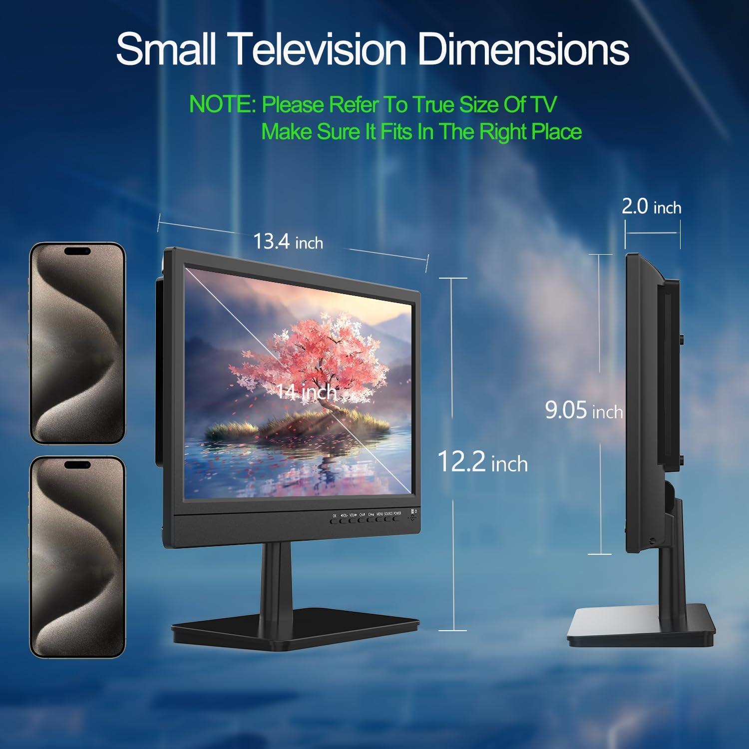 Televisor Pequeño Feihe 14" HD Portátil con Sintonizador ATSC