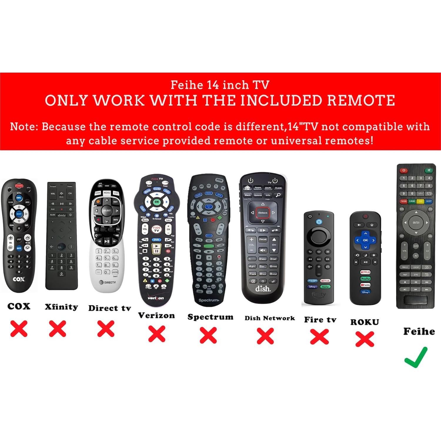 Televisor Pequeño Feihe 14" HD Portátil con Sintonizador ATSC