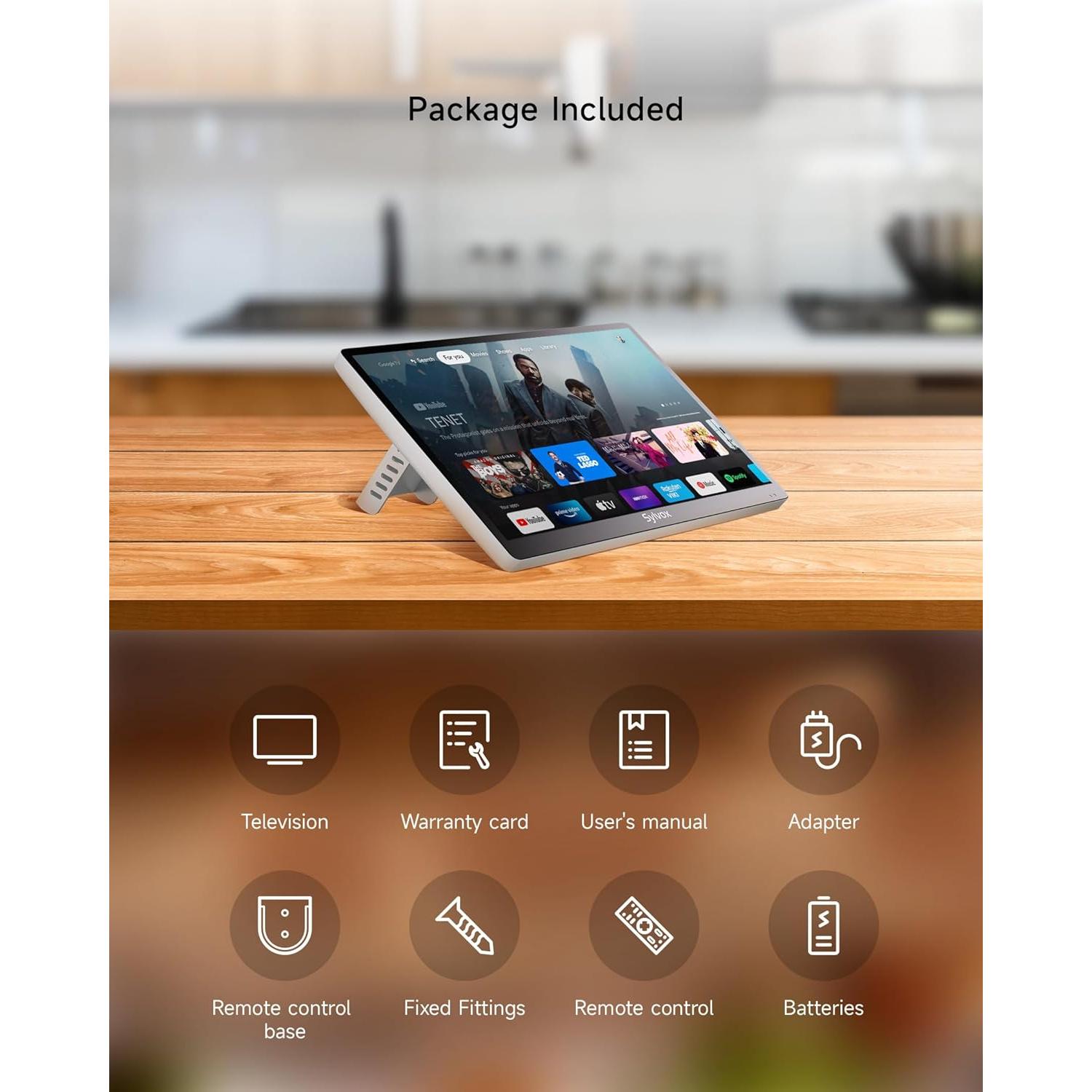 Televisor de Cocina SYLVOX 15.6" Full HD Google TV Compacto