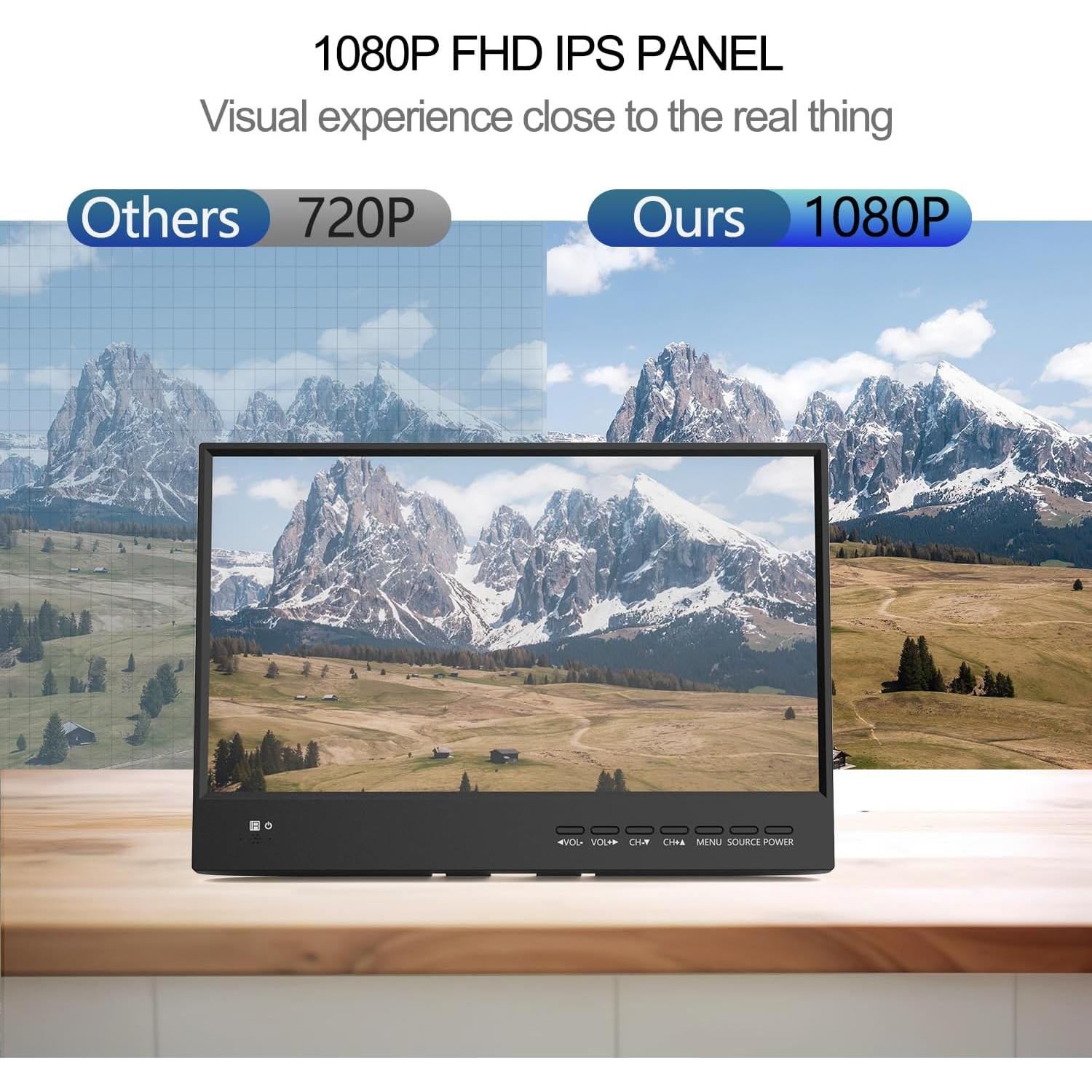 Televisor Portátil Othoig 15.6" FHD 1080P con HDMI y USB