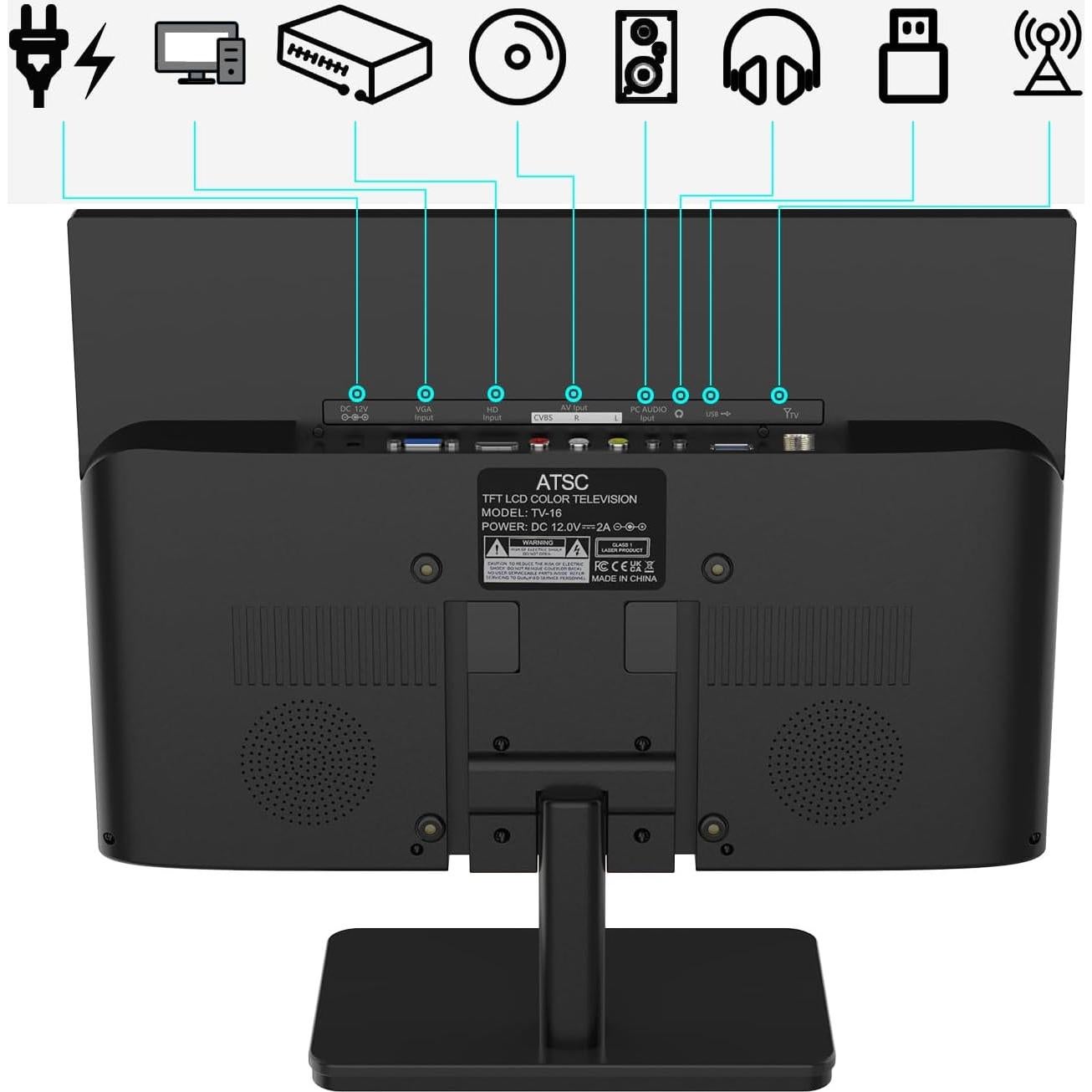 Televisor Portátil Othoig 15.6" FHD 1080P con HDMI y USB