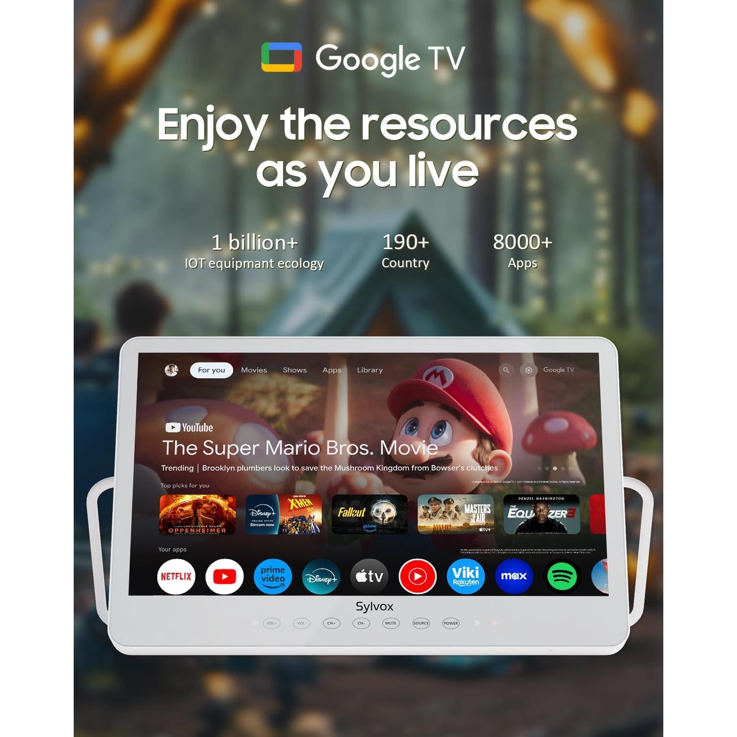 Televisor Portátil SYLVOX 15.6" Full HD 1080P Batería 10000mAh