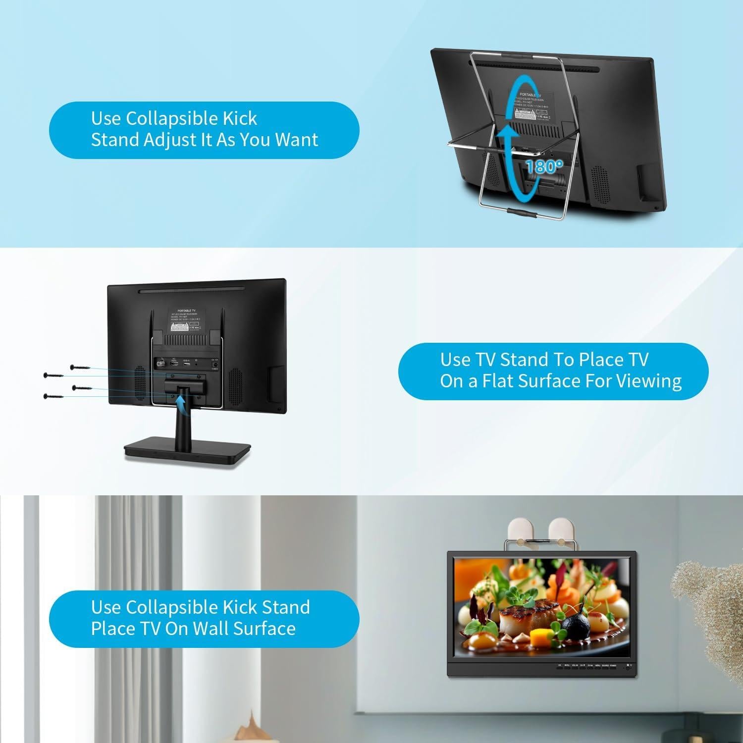 Televisor Portátil Feihe 14" HD con Sintonizador Digital ATSC