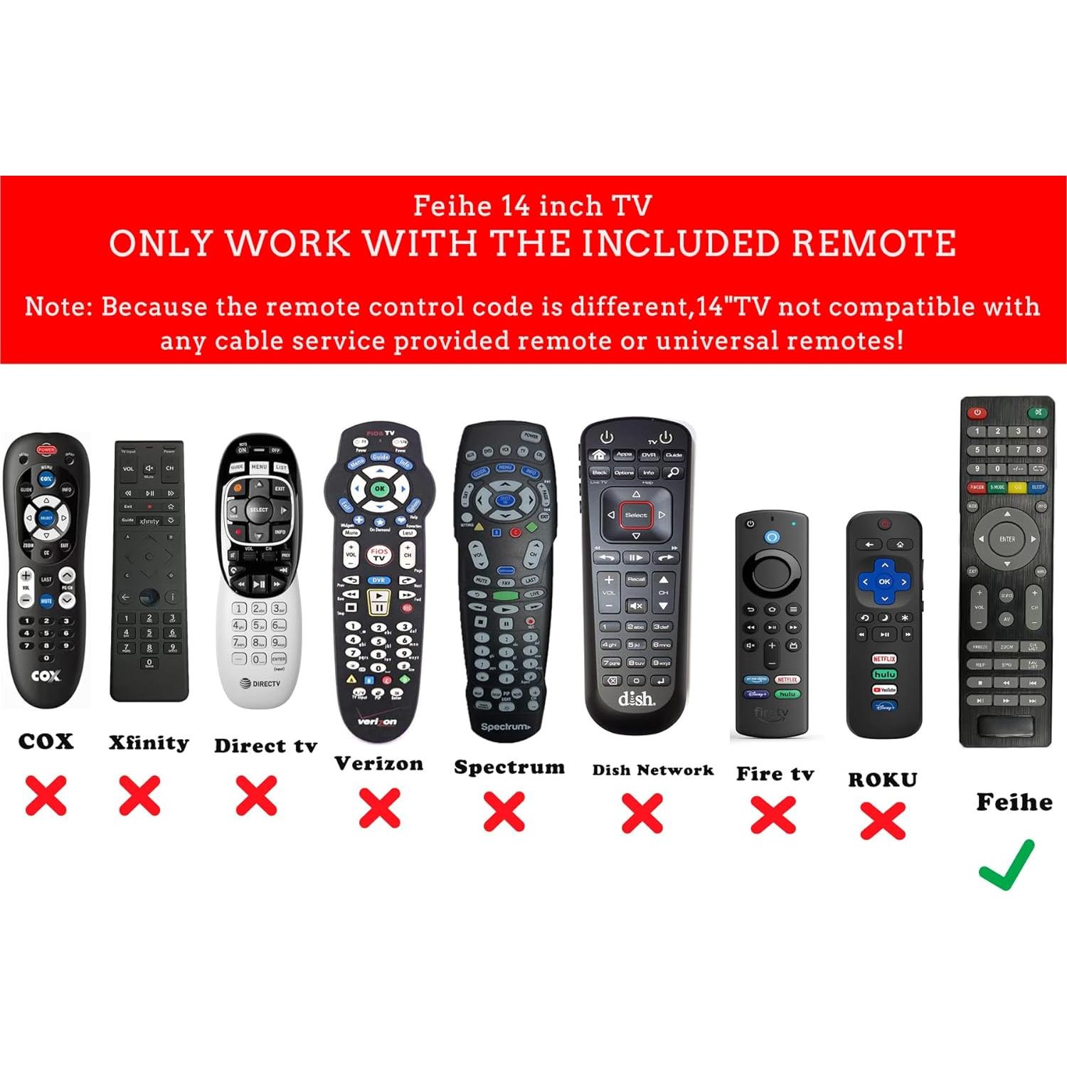 Televisor Portátil Feihe 14" HD con Sintonizador Digital ATSC