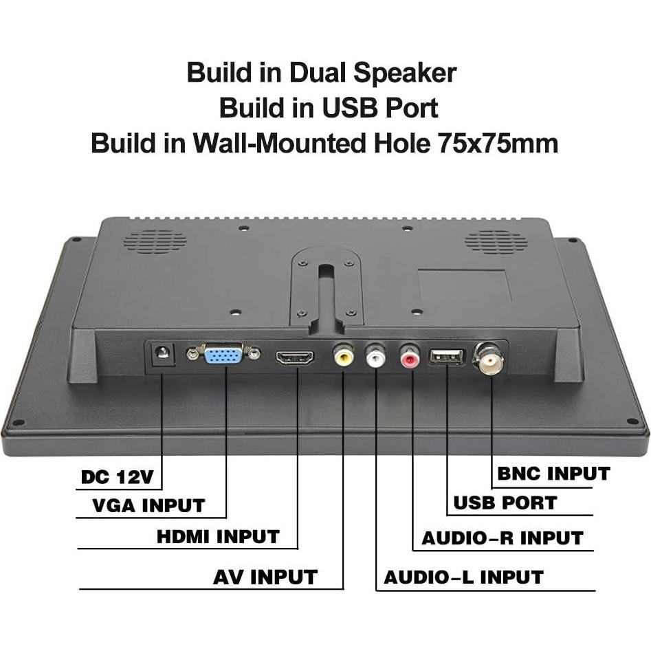 Monitor portátil HDMI LONCEVON 10.1" 1024x600 con altavoces