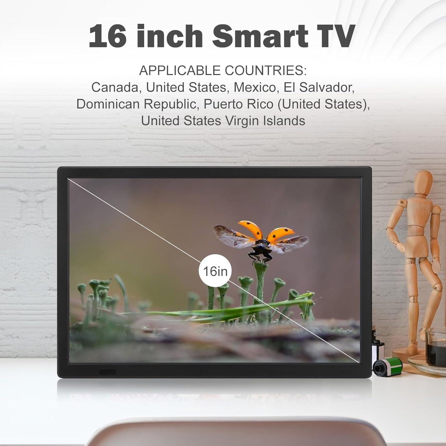 Televisor LED Portátil Diydeg 16" Digital 1080P USB ATSC