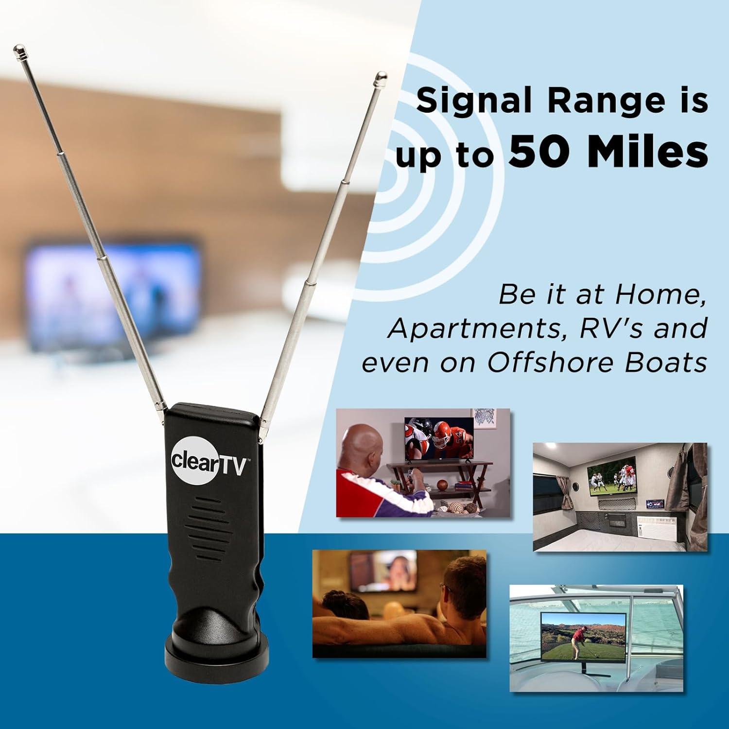 Antena HDTV ClearTV CTV-Mini 4K Sin Cable 0.09 kg