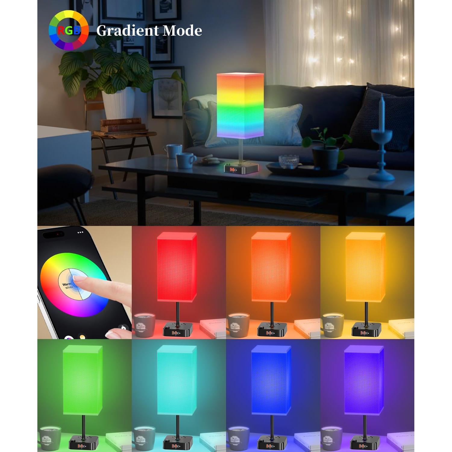 Lámpara de Mesa Cozoo RGB Bluetooth/WiFi 3 USB 2 Salidas