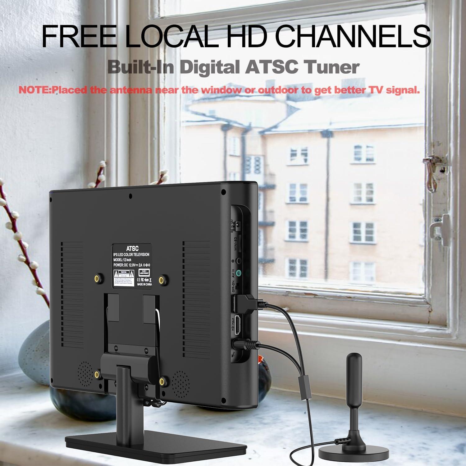 Televisor LED Portátil Othoig 12" Full HD 1080P HDMI USB