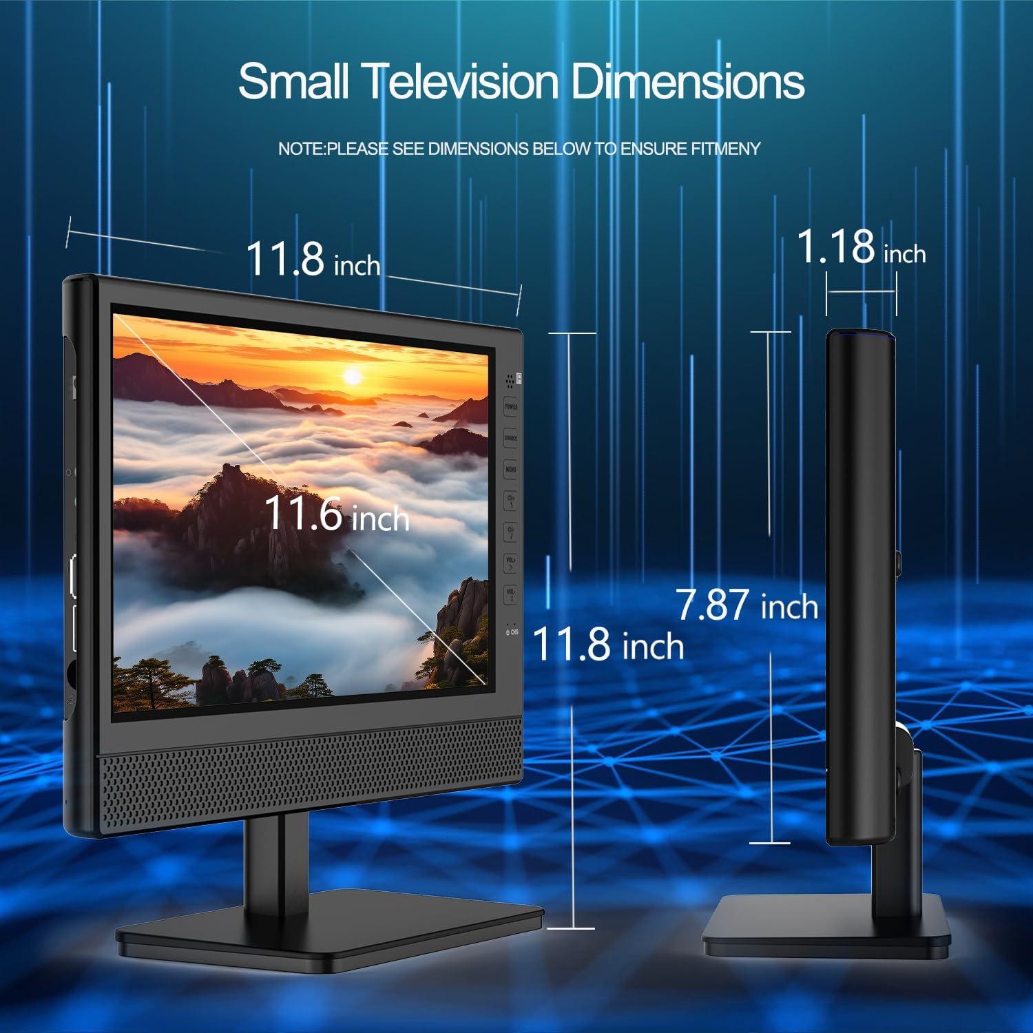 Televisor LED Portátil Othoig 12" Full HD 1080P HDMI USB