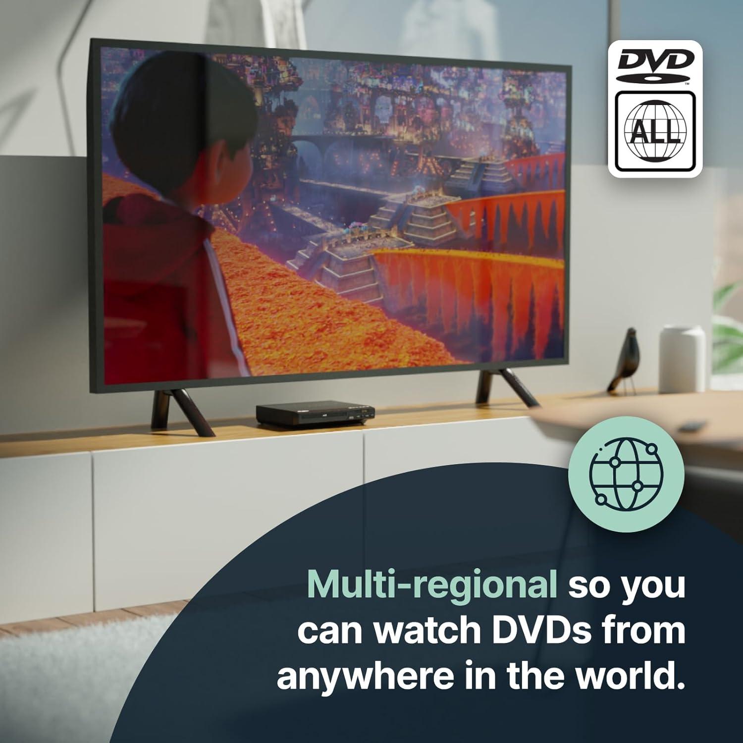 Reproductor de DVD HDMI Majority MAJ-DVD-BLK 1080P con USB