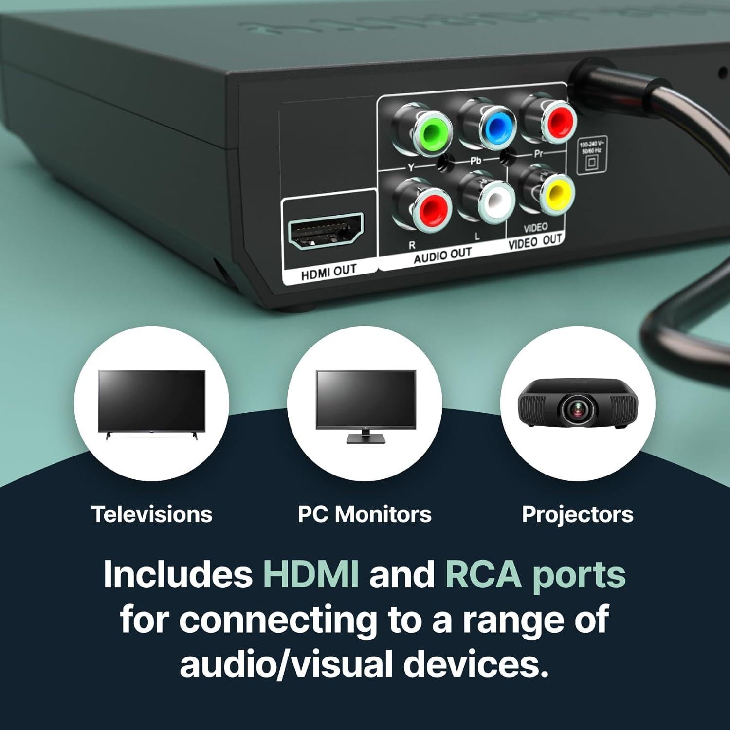 Reproductor de DVD HDMI Majority MAJ-DVD-BLK 1080P con USB