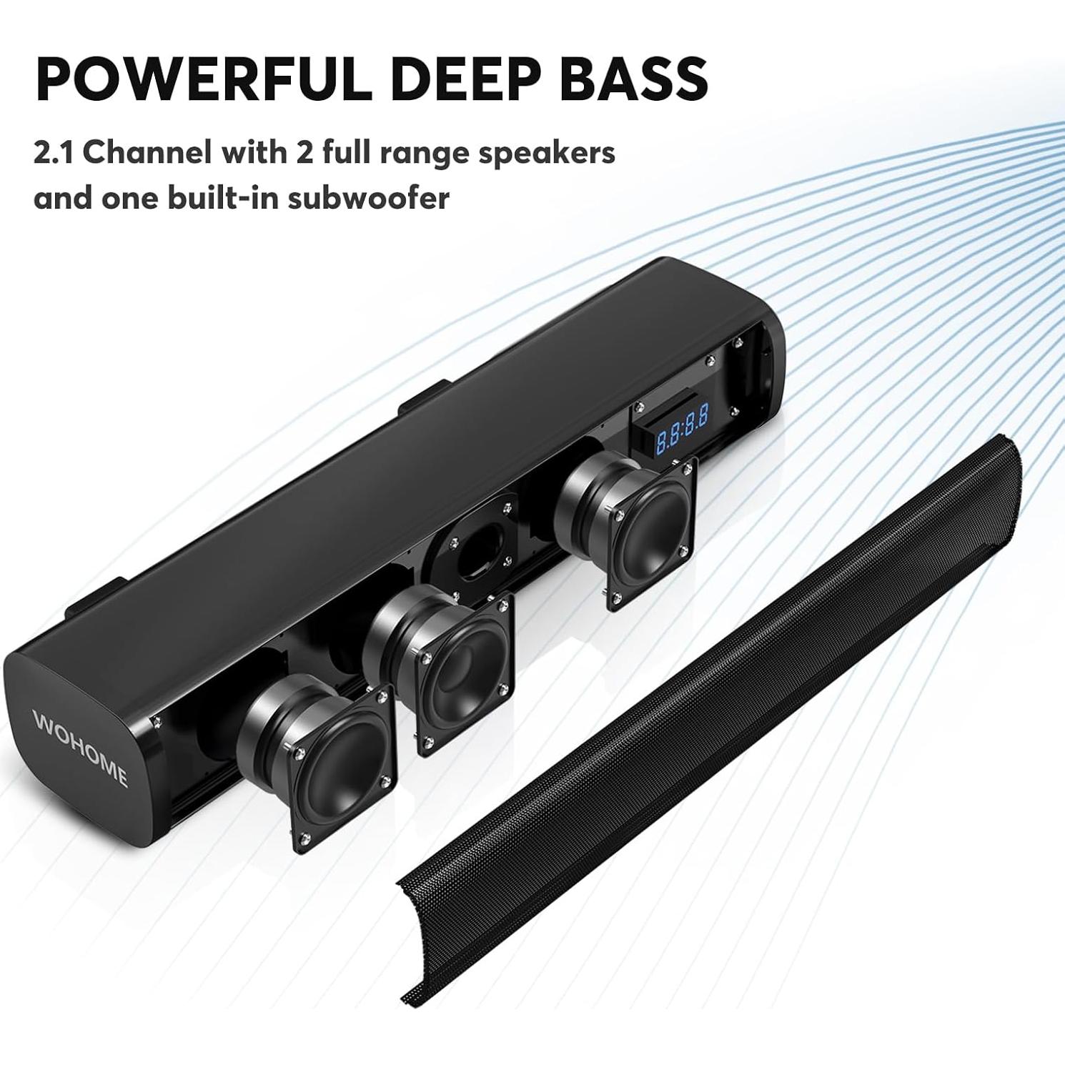 Barra de Sonido Wohome S100 2.1ch Bluetooth 5.3 40.64cm