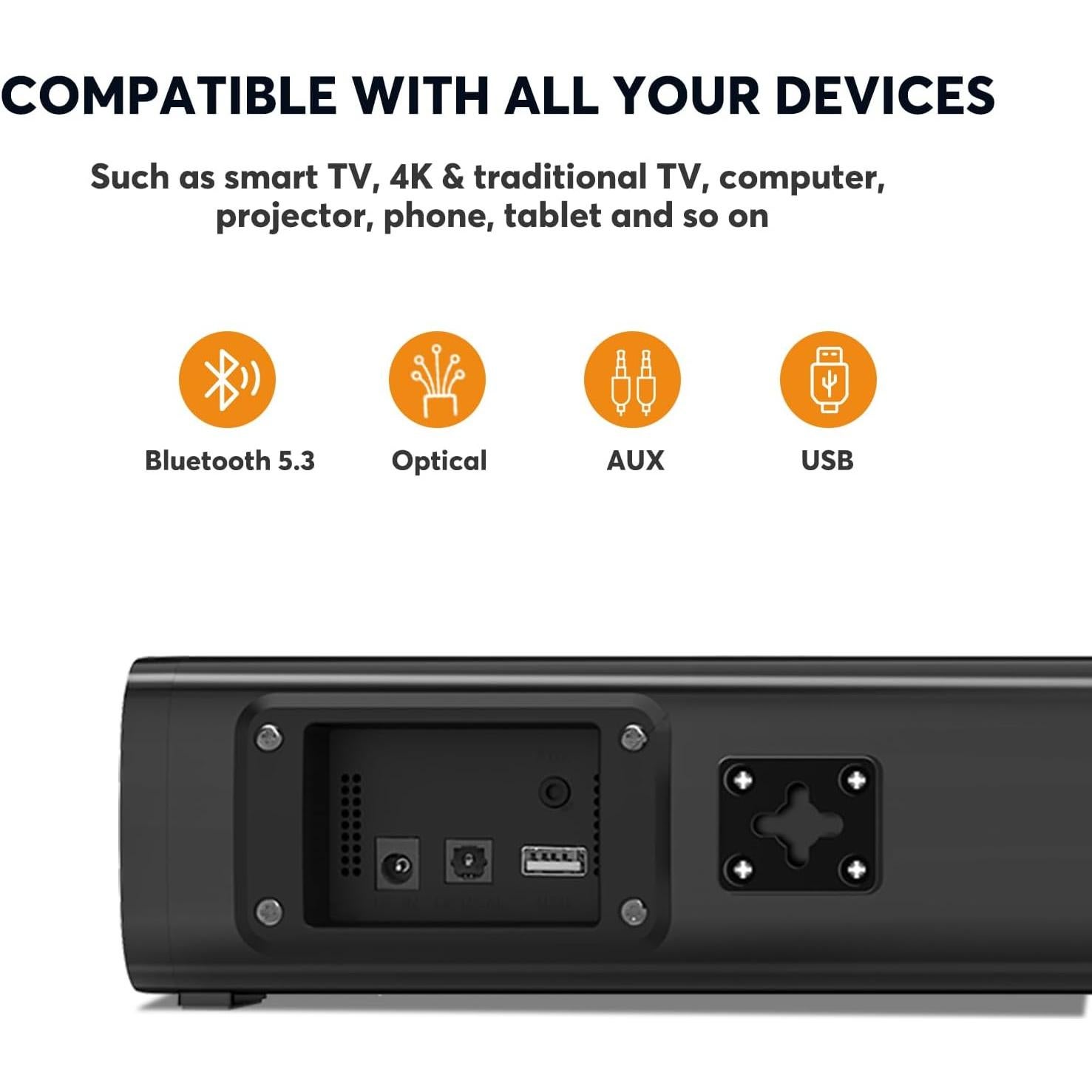 Barra de Sonido Wohome S100 2.1ch Bluetooth 5.3 40.64cm