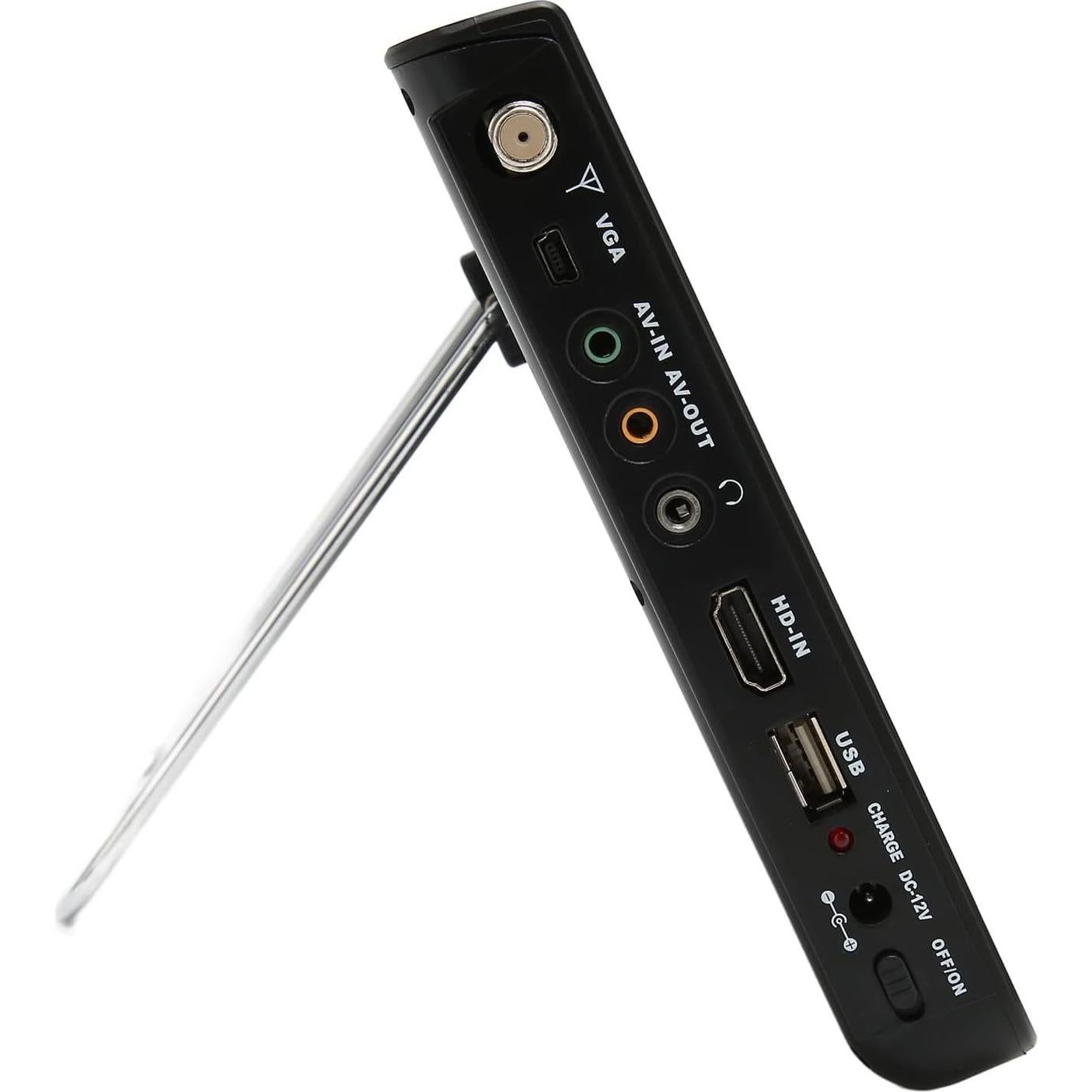 Diydeg 10 inch Portable TV with Antenna, 1080P ATSC TFT LED TV Built in Digital Tuner, VGA, USB, Input & Remote Control, Rechargeable Battery Operated Mini TV for Kids Car Travel