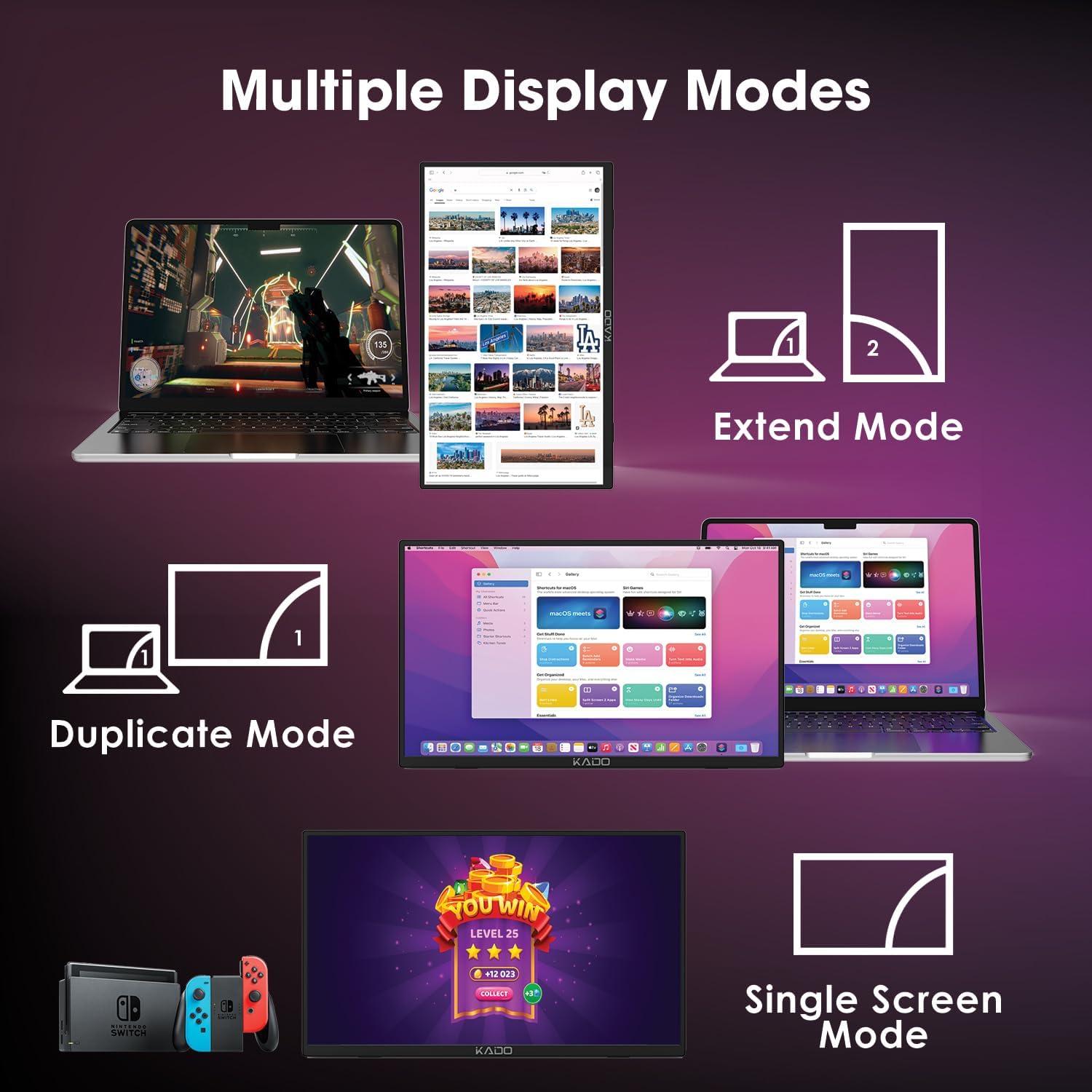 Monitor Portátil Kado 15.6" FHD 1080p IPS con Altavoces