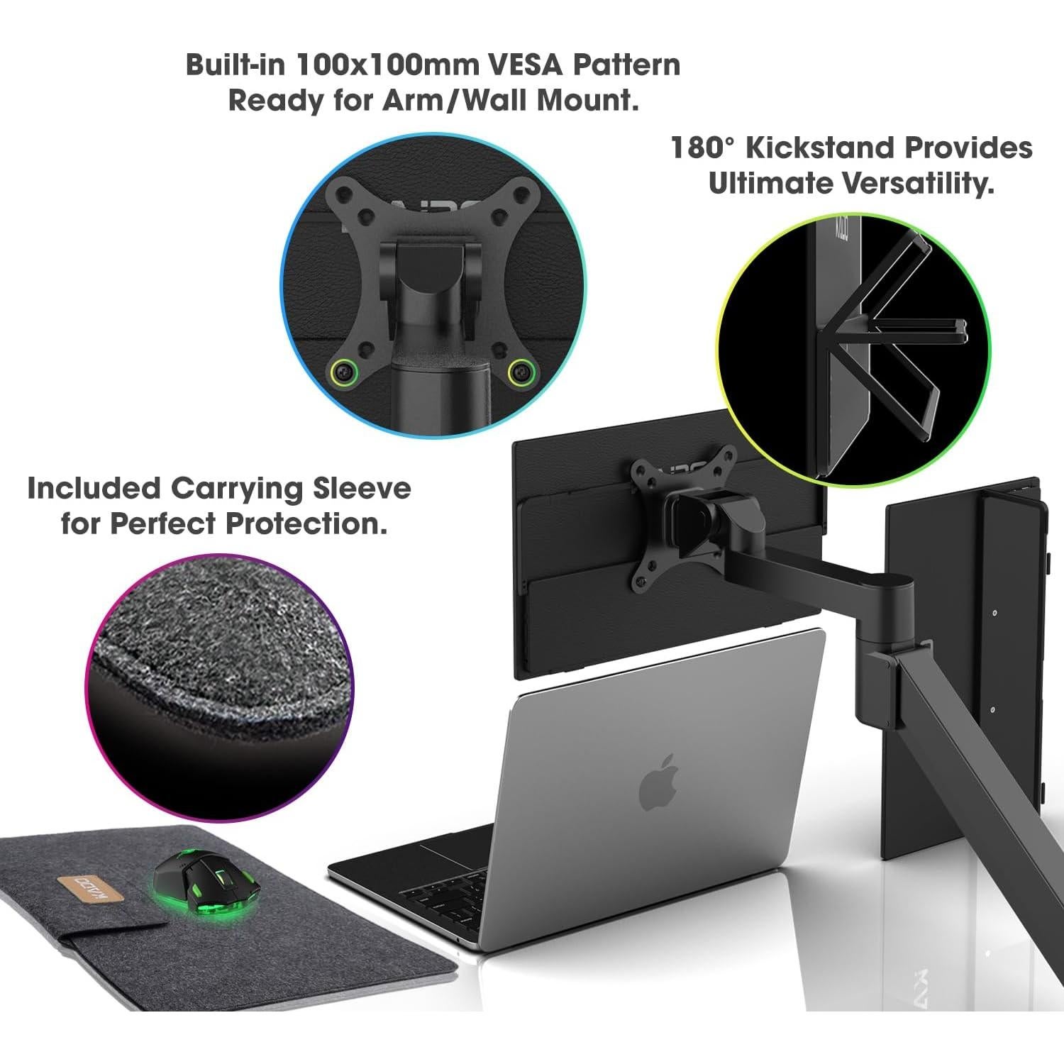 Monitor Portátil Kado 15.6" FHD 1080p IPS con Altavoces