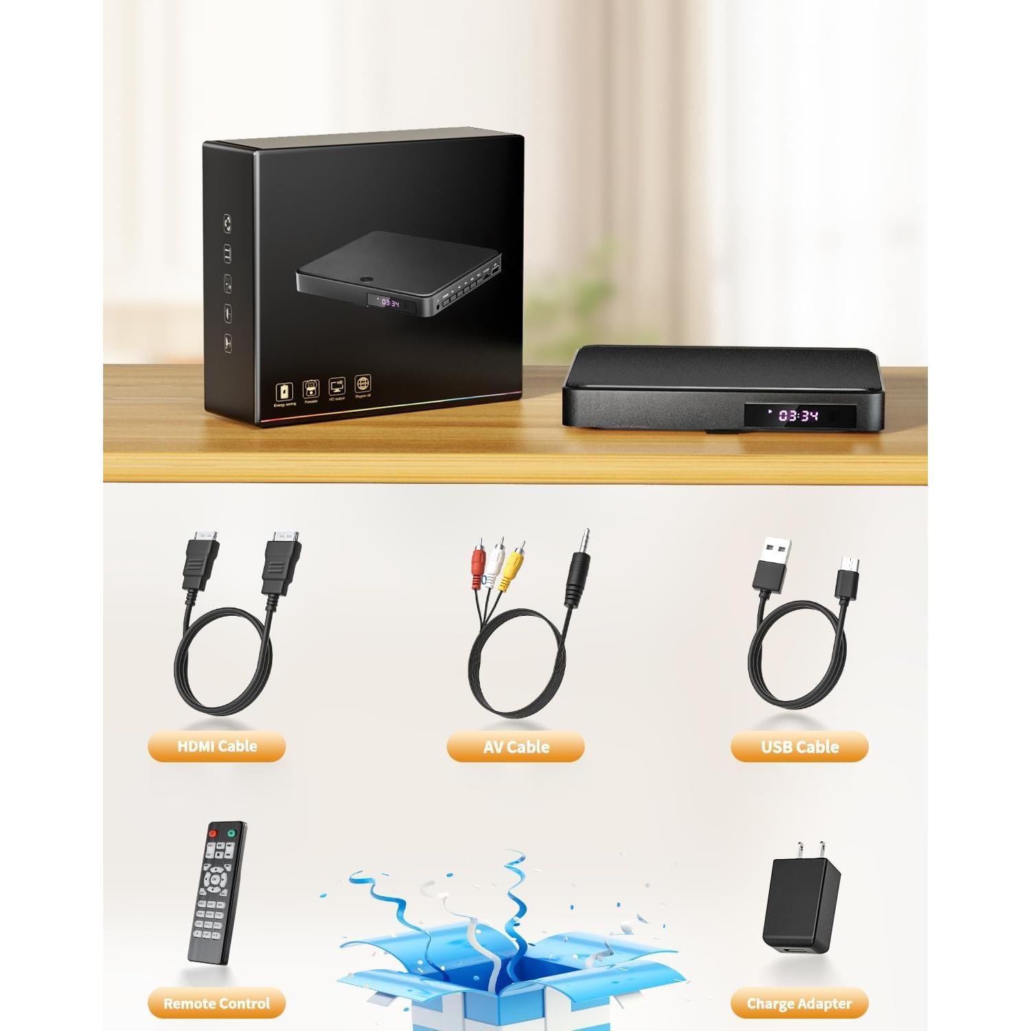 Reproductor de DVD Arafuna HDMI Compacto para TV - Todas las Regiones