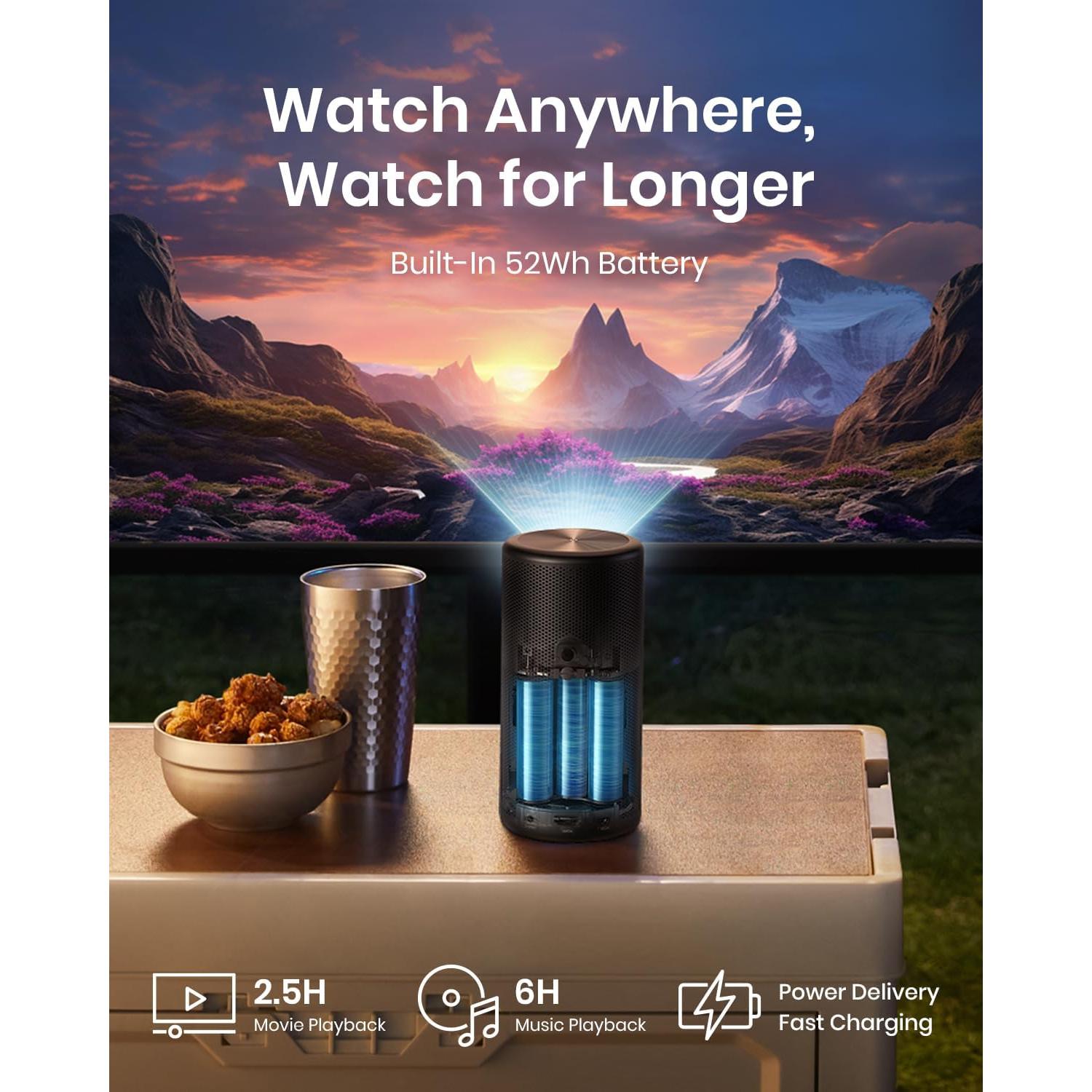 Proyector Láser Anker NEBULA Capsule 3 con Google TV 120"