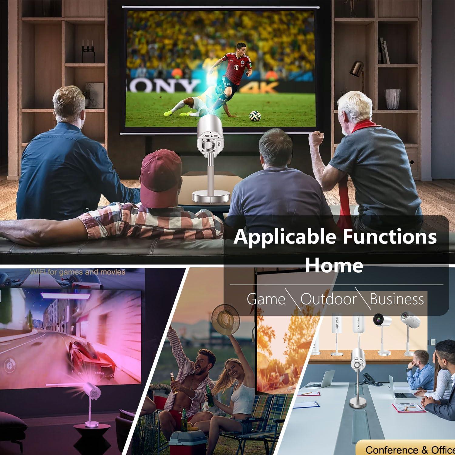 Proyector Mini UN UNITEDTIME 1080p 4K WiFi Bluetooth Oro Rosa