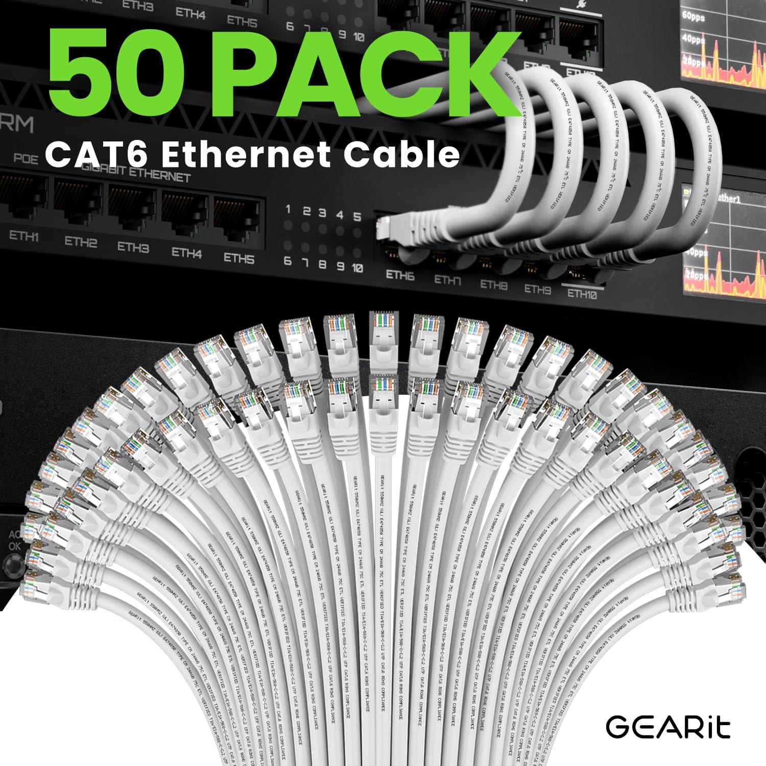 Cable Ethernet GEARit Cat 6 50 Unidades 91 cm 10Gbps RJ45