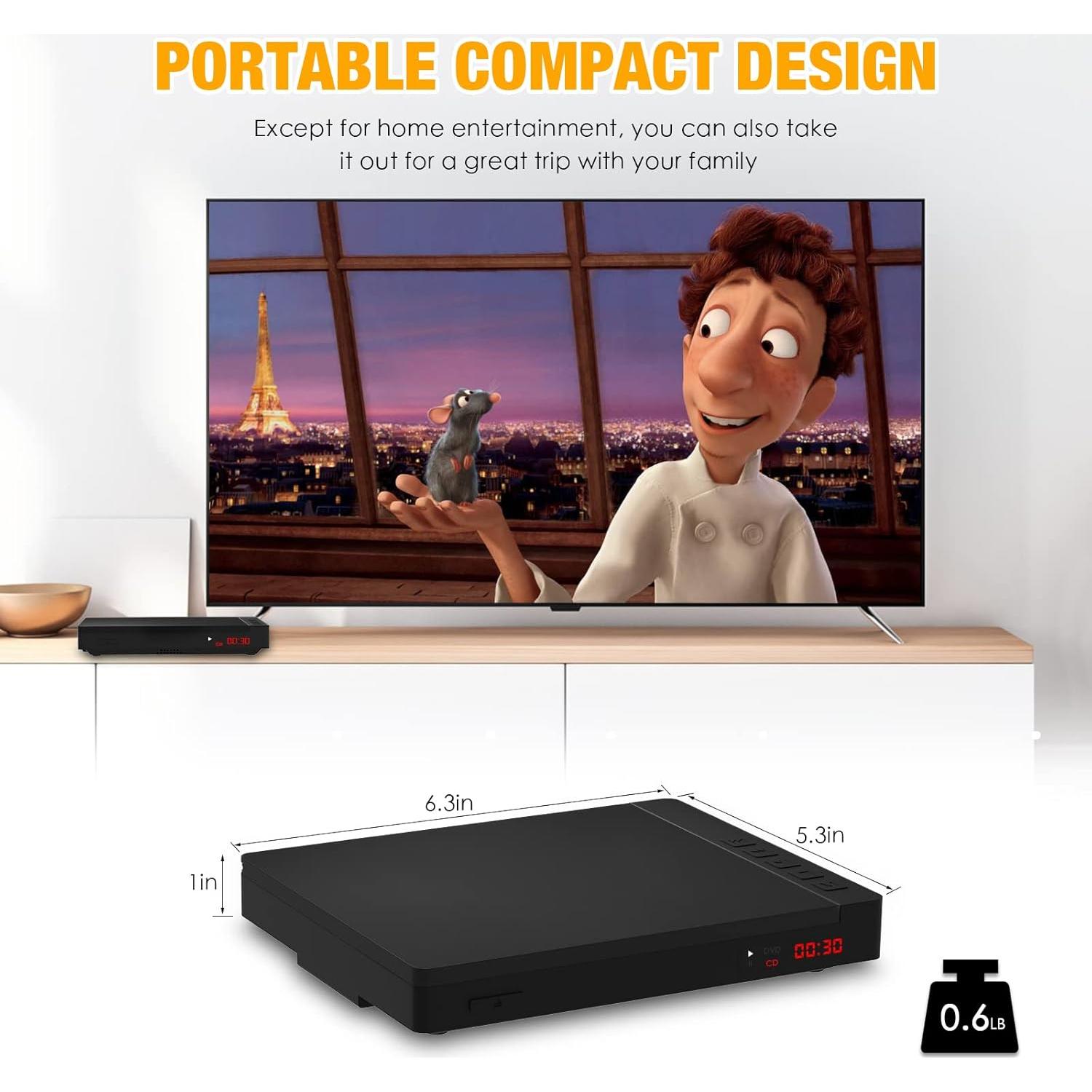 Reproductor de DVD Portátil Ceihoit HDMI 1080P Compacto