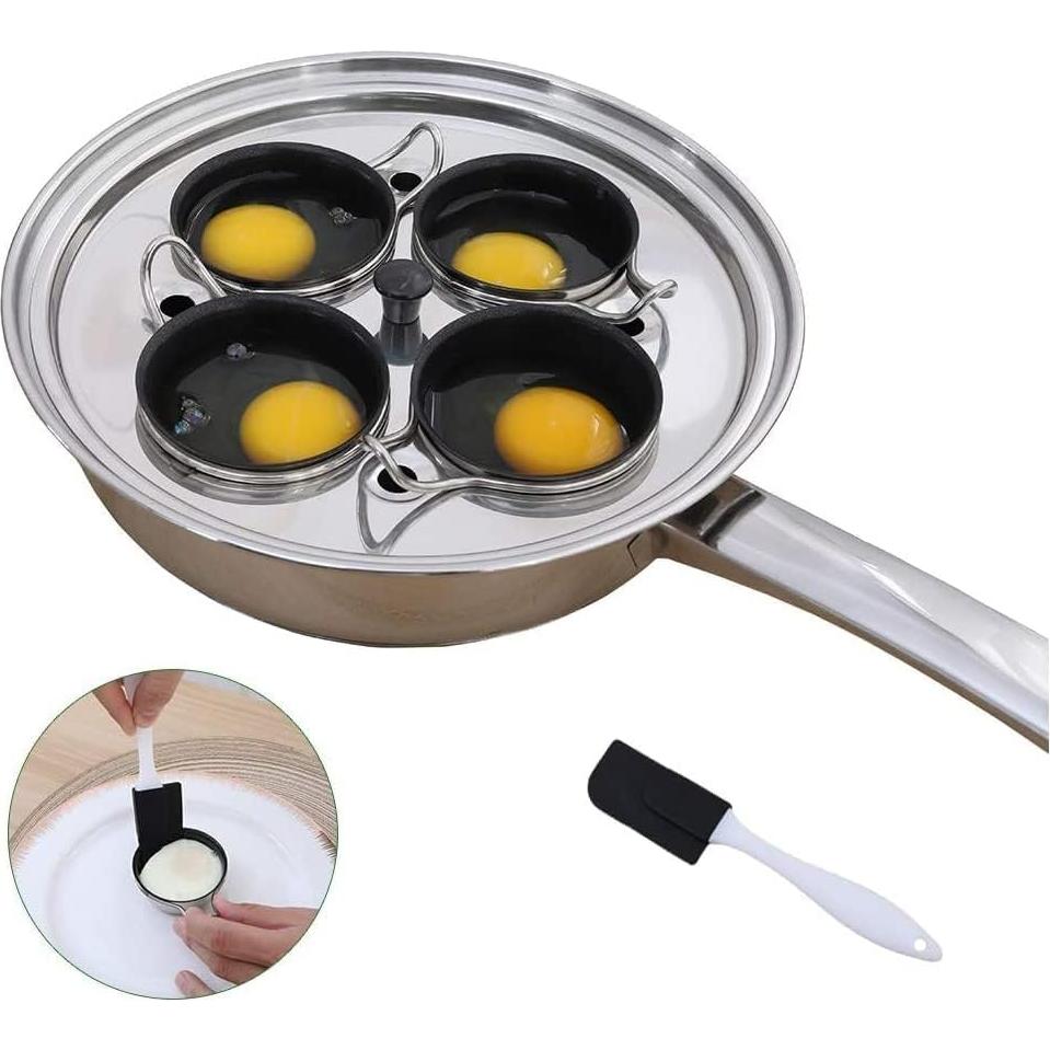 Sartén para pochar huevos CozyKit 4 tazas acero inoxidable