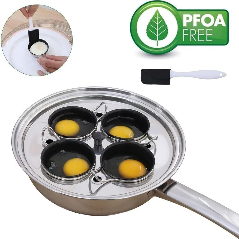 Sartén para pochar huevos CozyKit 4 tazas acero inoxidable