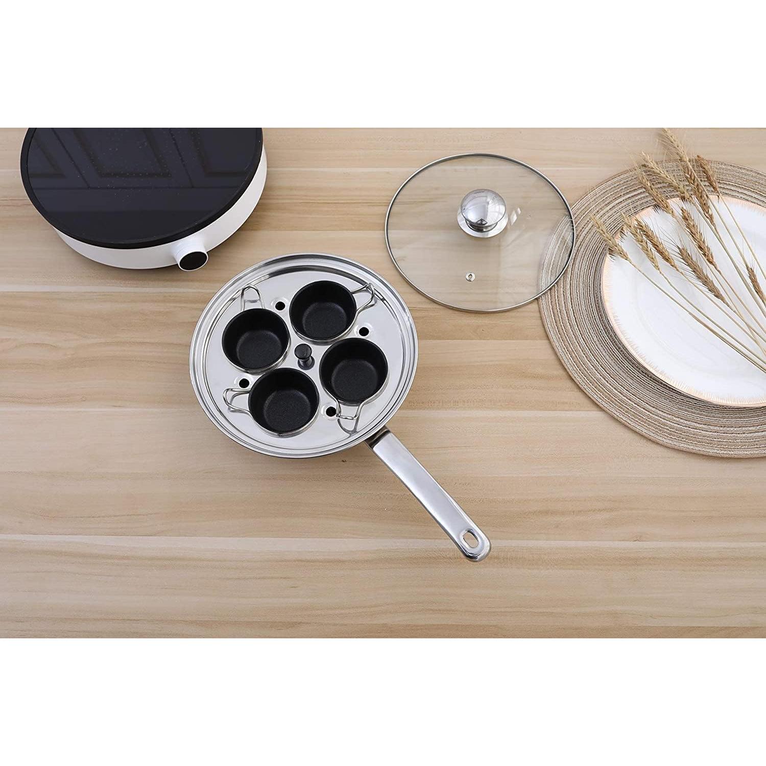 Sartén para pochar huevos CozyKit 4 tazas acero inoxidable