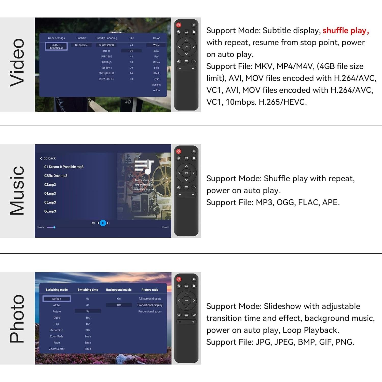 Reproductor de Medios HDMI 4K AGPTEK con Salida AV/VGA