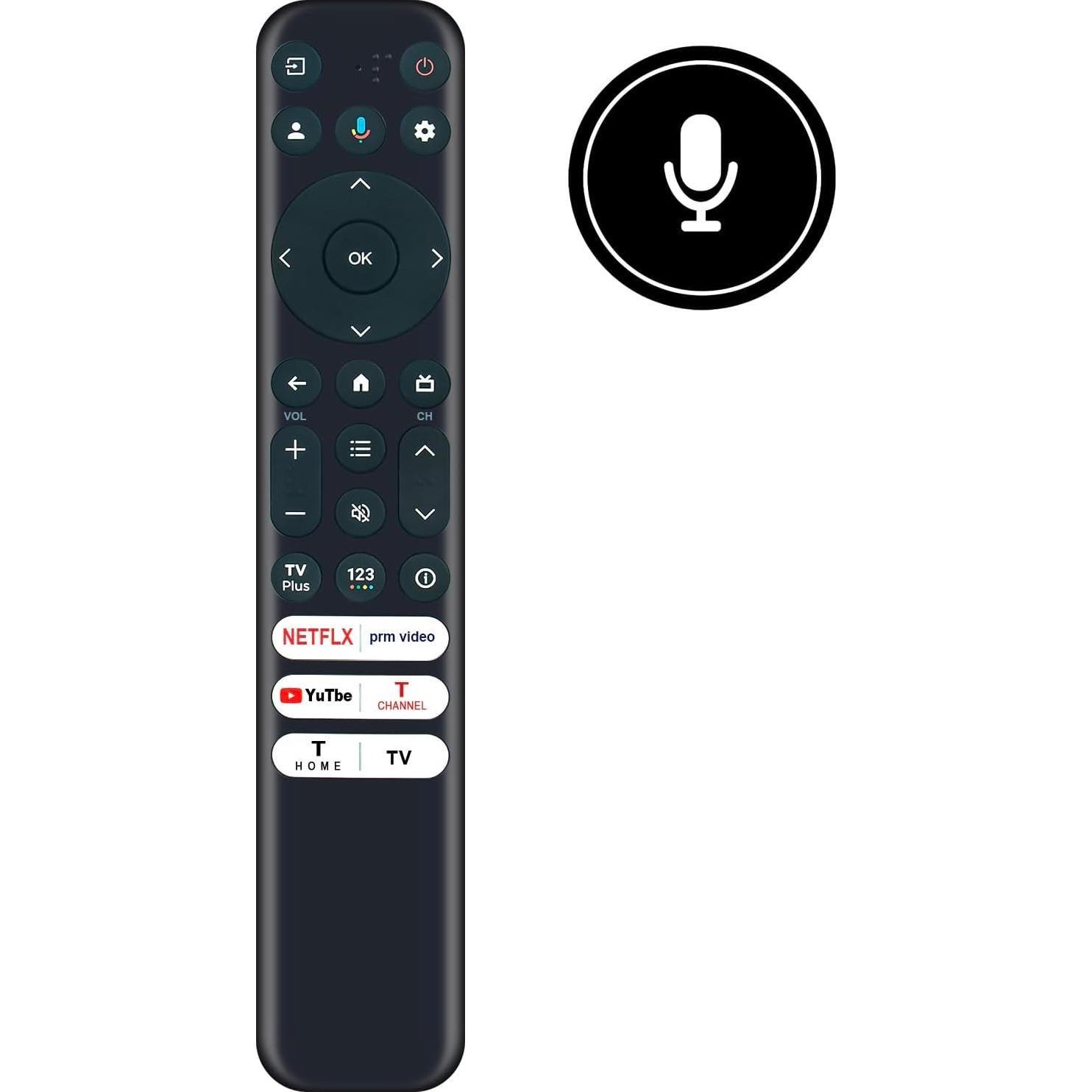 Control Remoto de Voz ECONTROLLY RC813-FMB1 Compatible TCL