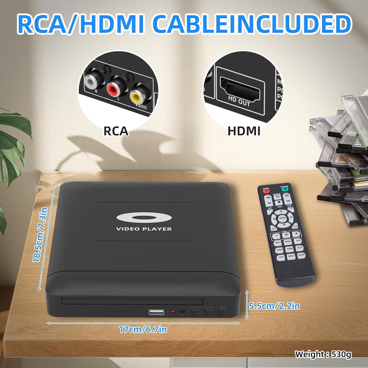 Reproductor de DVD HD Toborher Libre de Regiones 1080P HDMI