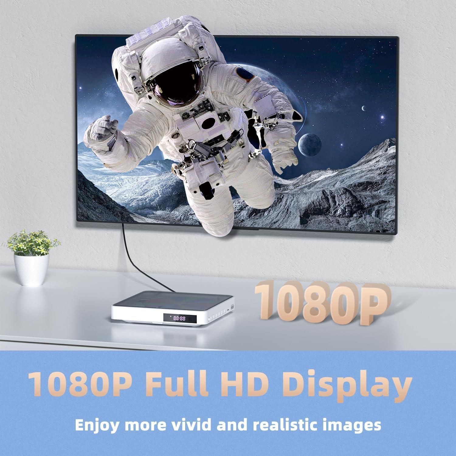 Reproductor de DVD Mini Erasiny 1080P HDMI Compacto Sin Región