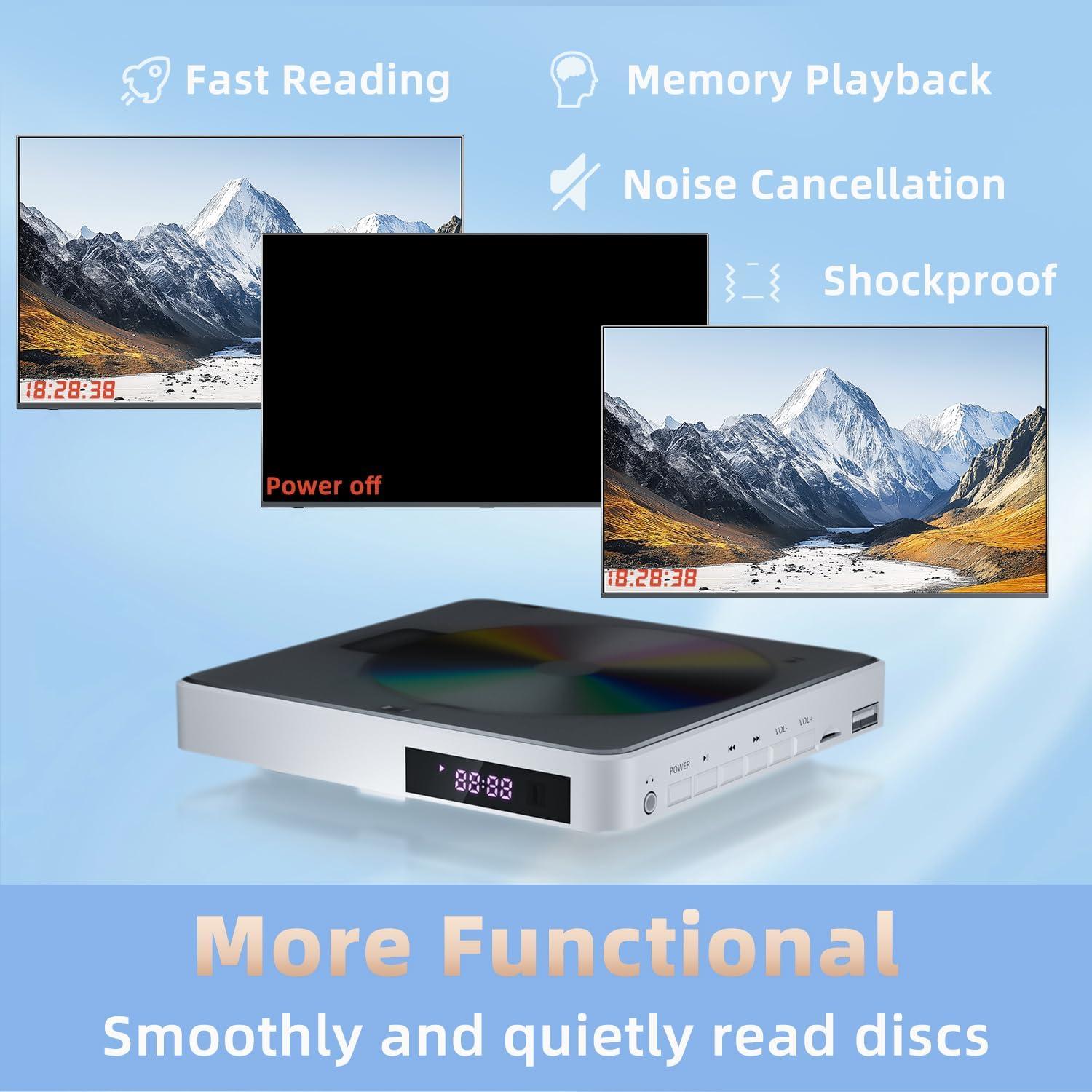 Reproductor de DVD Mini Erasiny 1080P HDMI Compacto Sin Región