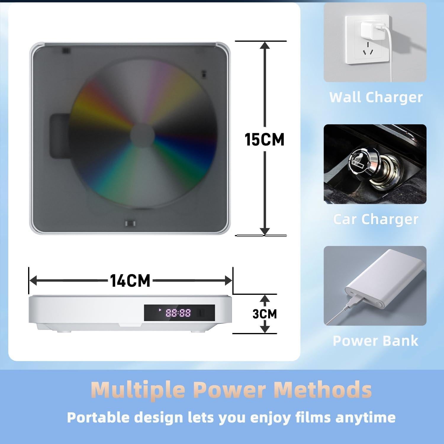 Reproductor de DVD Mini Erasiny 1080P HDMI Compacto Sin Región