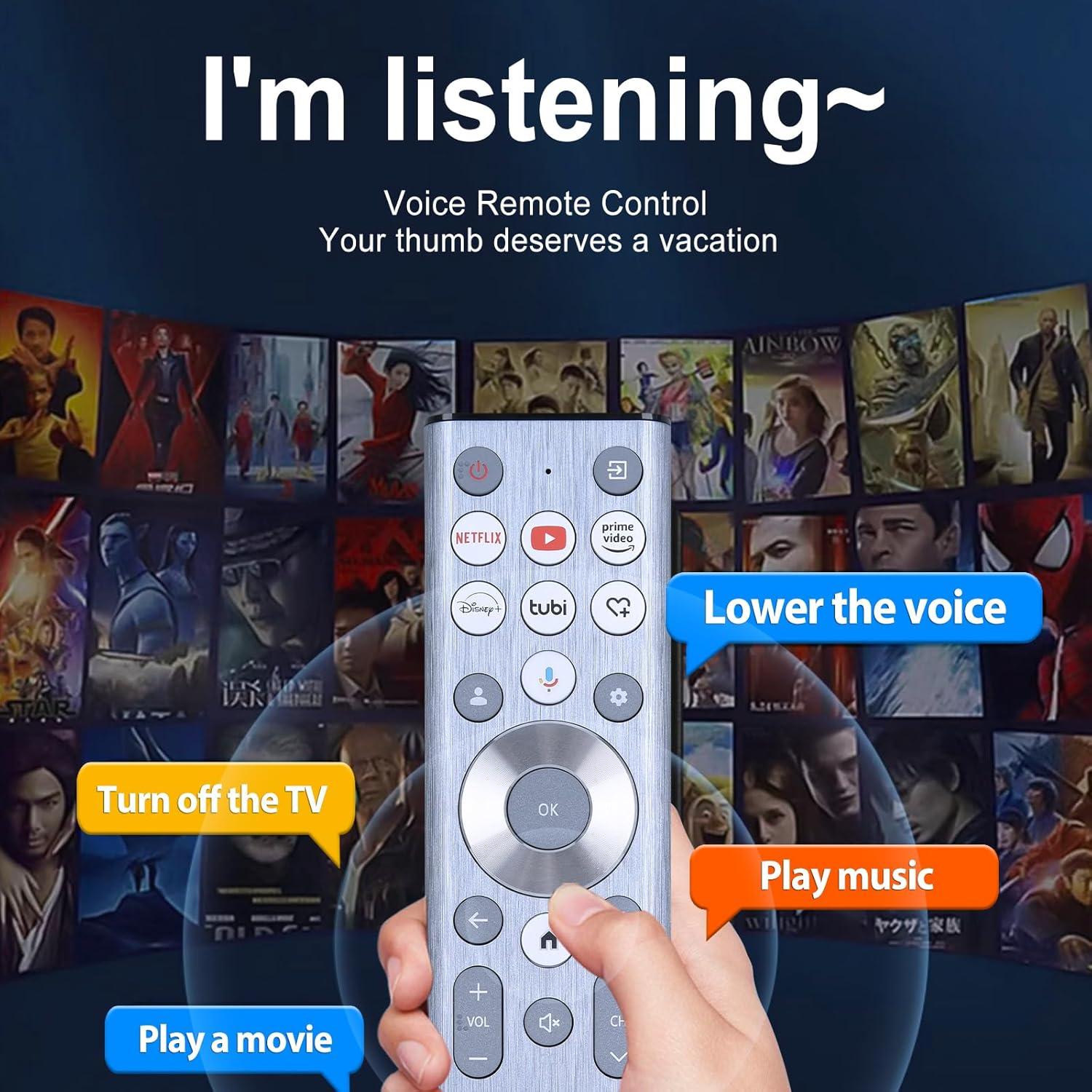 Control Remoto de Voz WDZP para Hisense U6 U7 U8 4K UHD