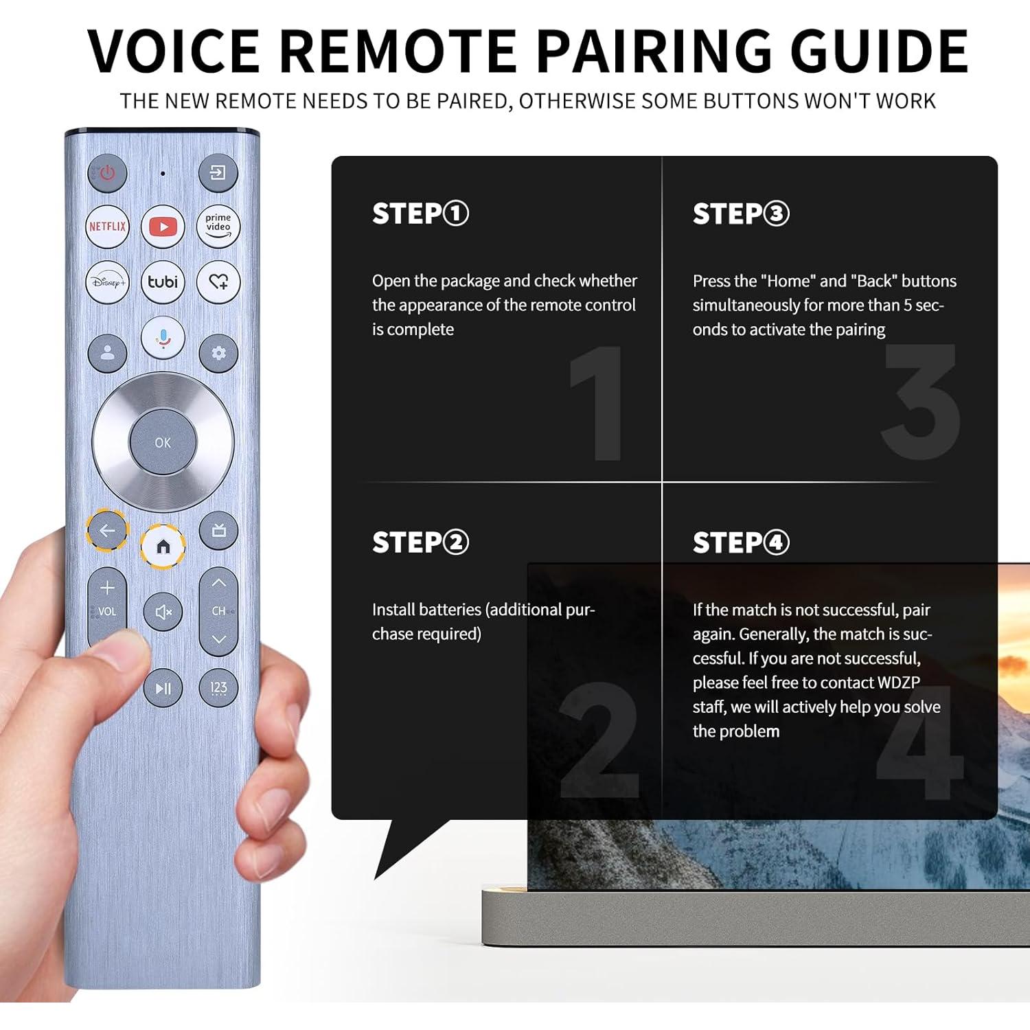 Control Remoto de Voz WDZP para Hisense U6 U7 U8 4K UHD