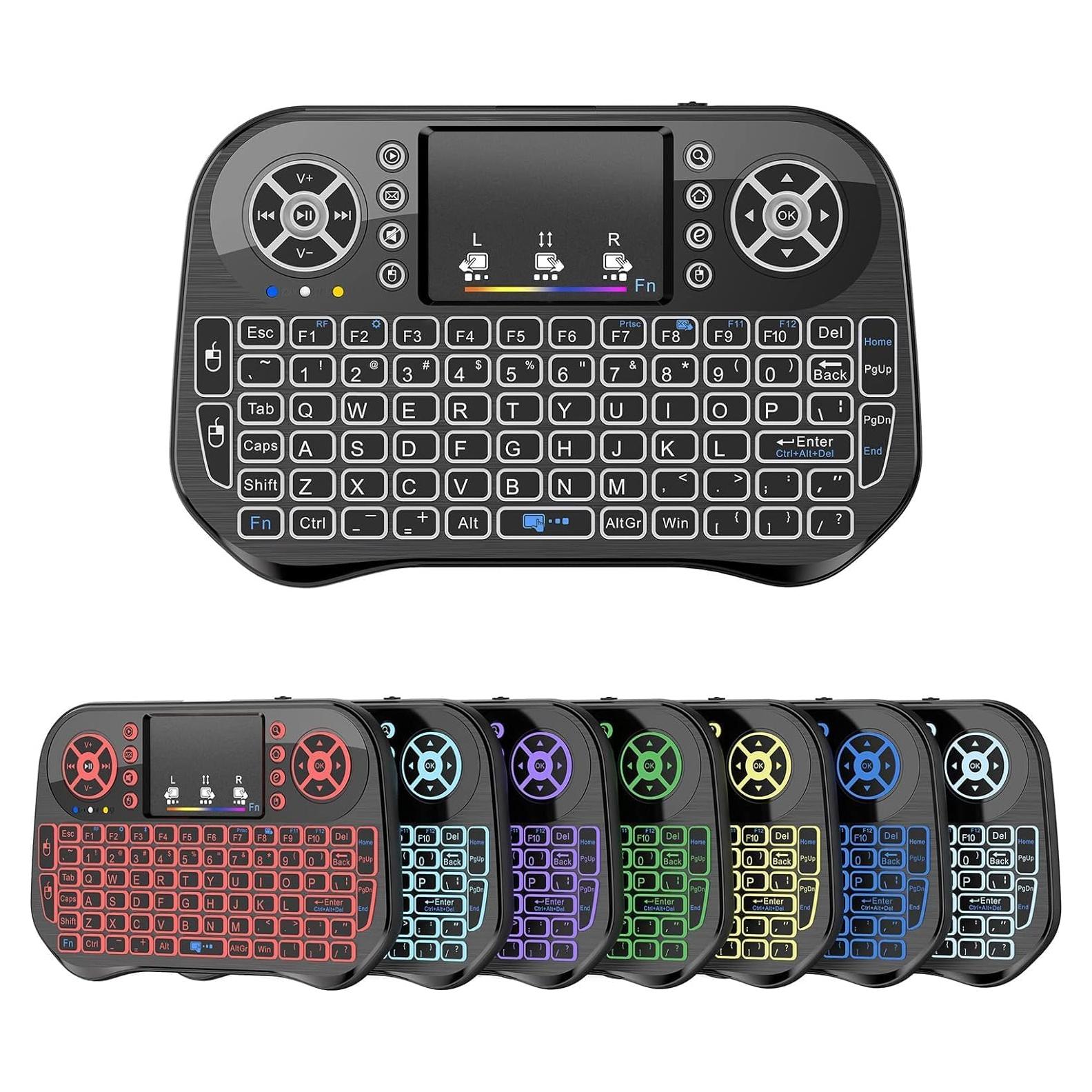 Teclado Inalámbrico Mini HaiFen I10 con Touchpad y Retroiluminación RGB