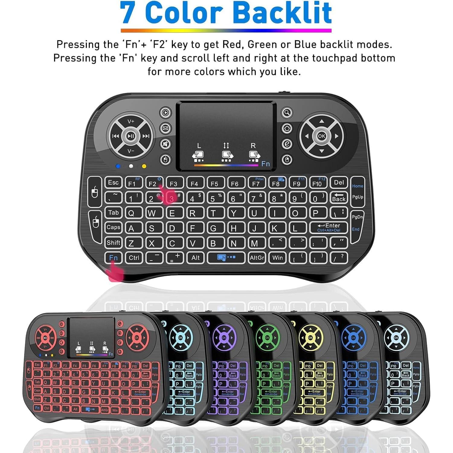 Teclado Inalámbrico Mini HaiFen I10 con Touchpad y Retroiluminación RGB