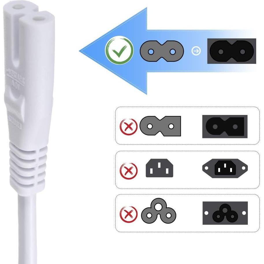 Cable de Alimentación AC 2 Patas SGUUVAY 1.83m para Mac Mini y Apple TV