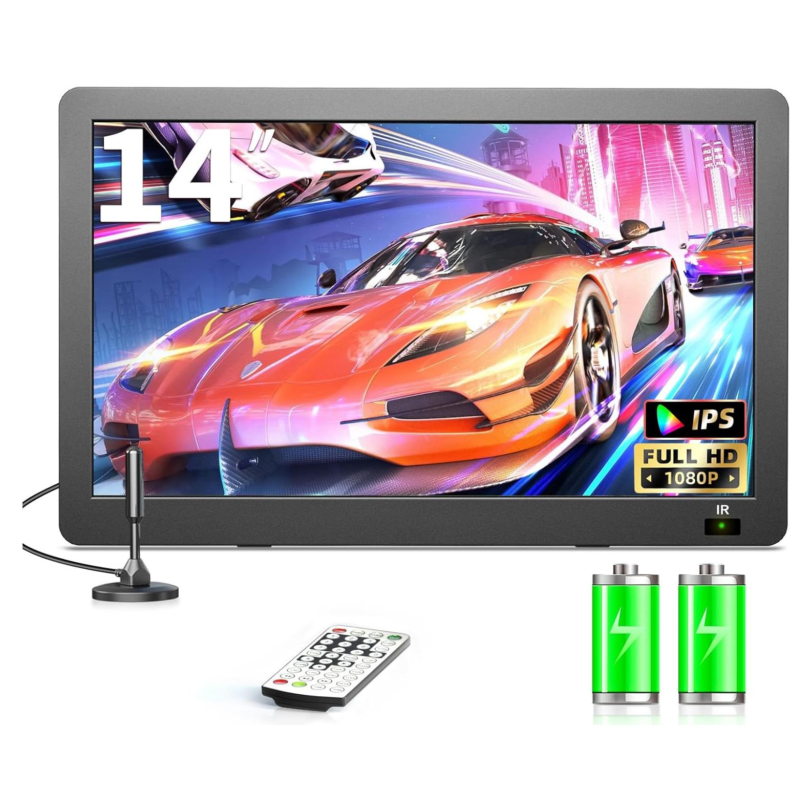 Televisor portátil Erasiny 14" 1080P HDMI USB para coche