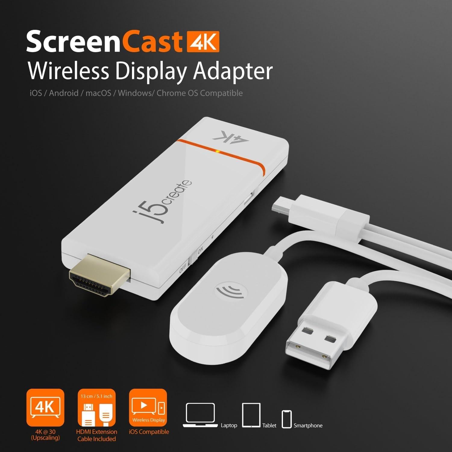 Adaptador Inalámbrico ScreenCast 4K j5create JVAW76