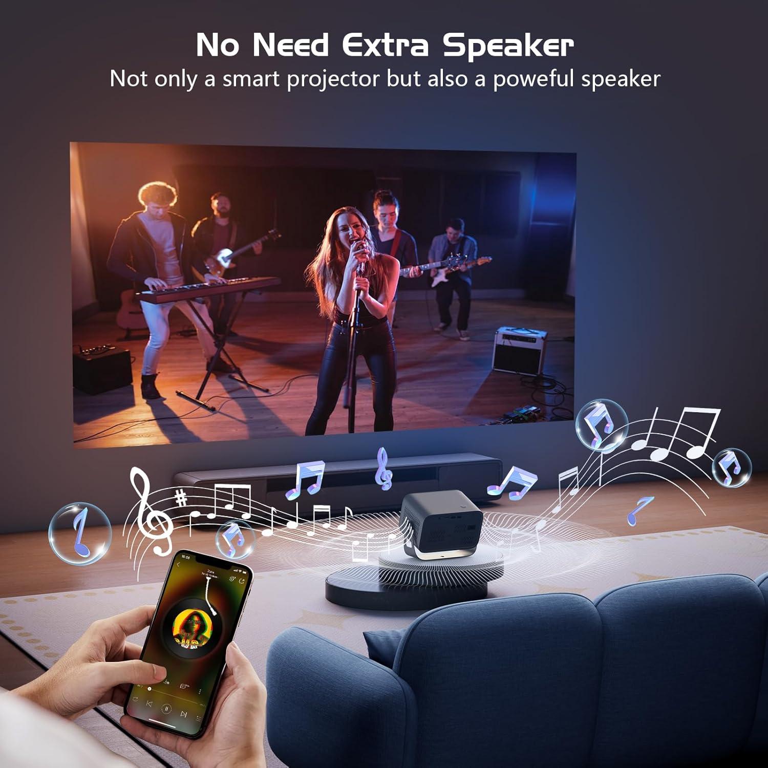 Proyector 4K NISOO Portátil 200 ANSI Auto Enfoque WiFi Bluetooth