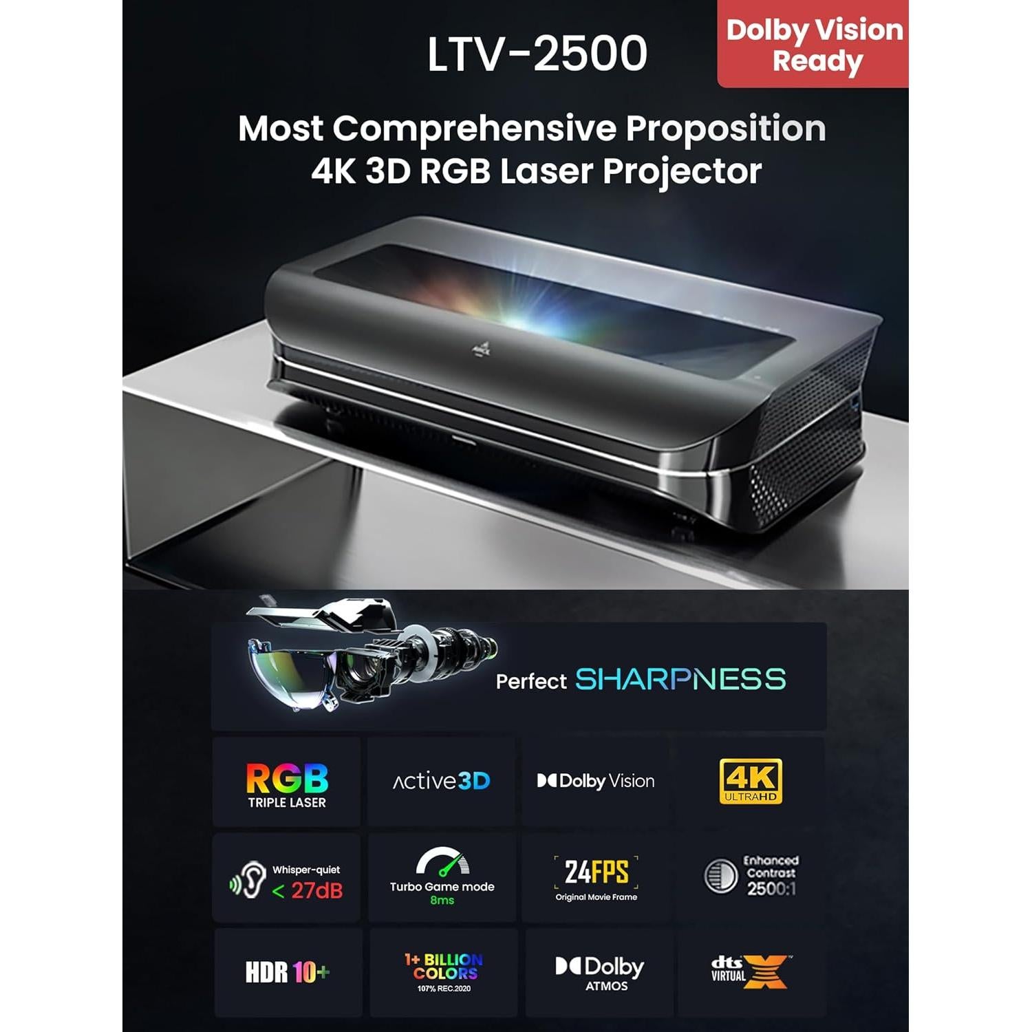 Proyector 4K UHD AWOL VISION LTV-2500 Triple Láser 150"