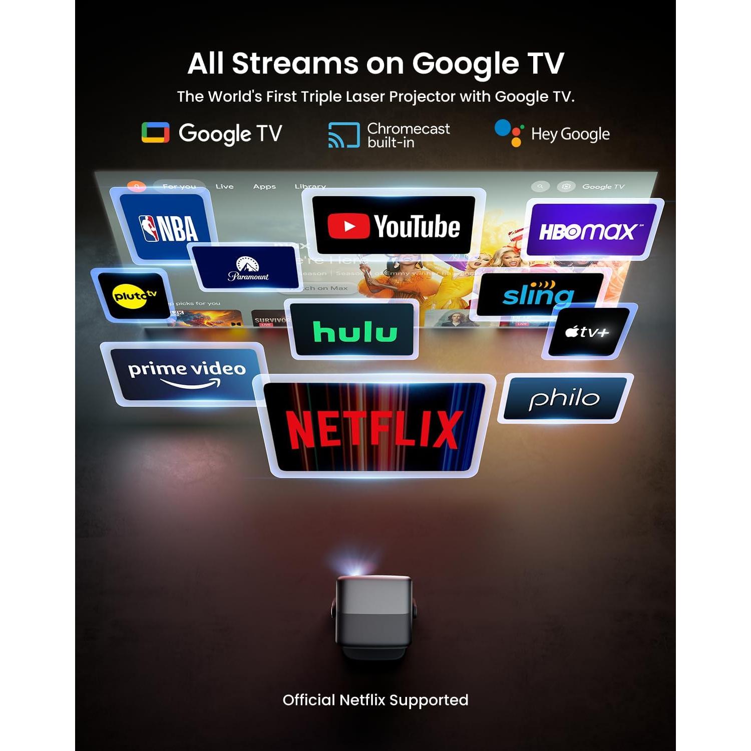 Proyector Láser 4K JMGO N1S WiFi Bluetooth 2800 Lúmenes