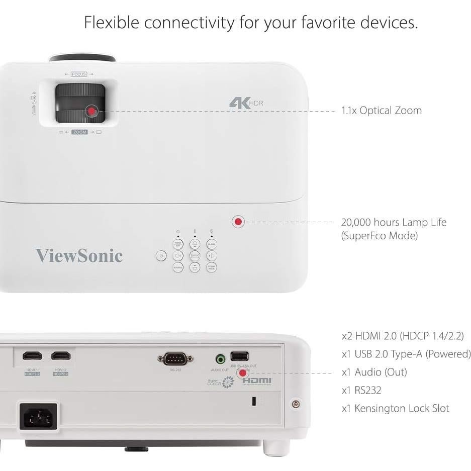 Proyector ViewSonic PX701-4K UHD 3200 lúmenes 240Hz