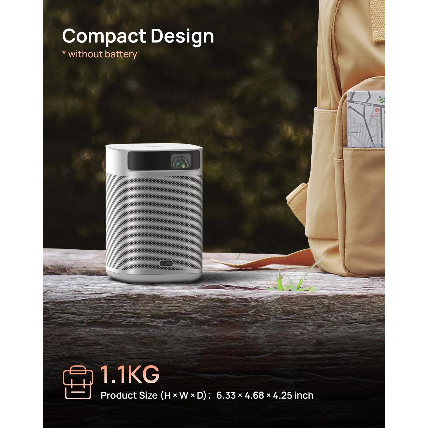 XGIMI MoGo 2 Portable Projector, Mini Projector with Wifi and Bluetooth, 400 ISO Lumens Movie Projector, Android TV 11.0, 2X8W Speakers, Auto Focus, Object Avoidance, and Screen Adaption