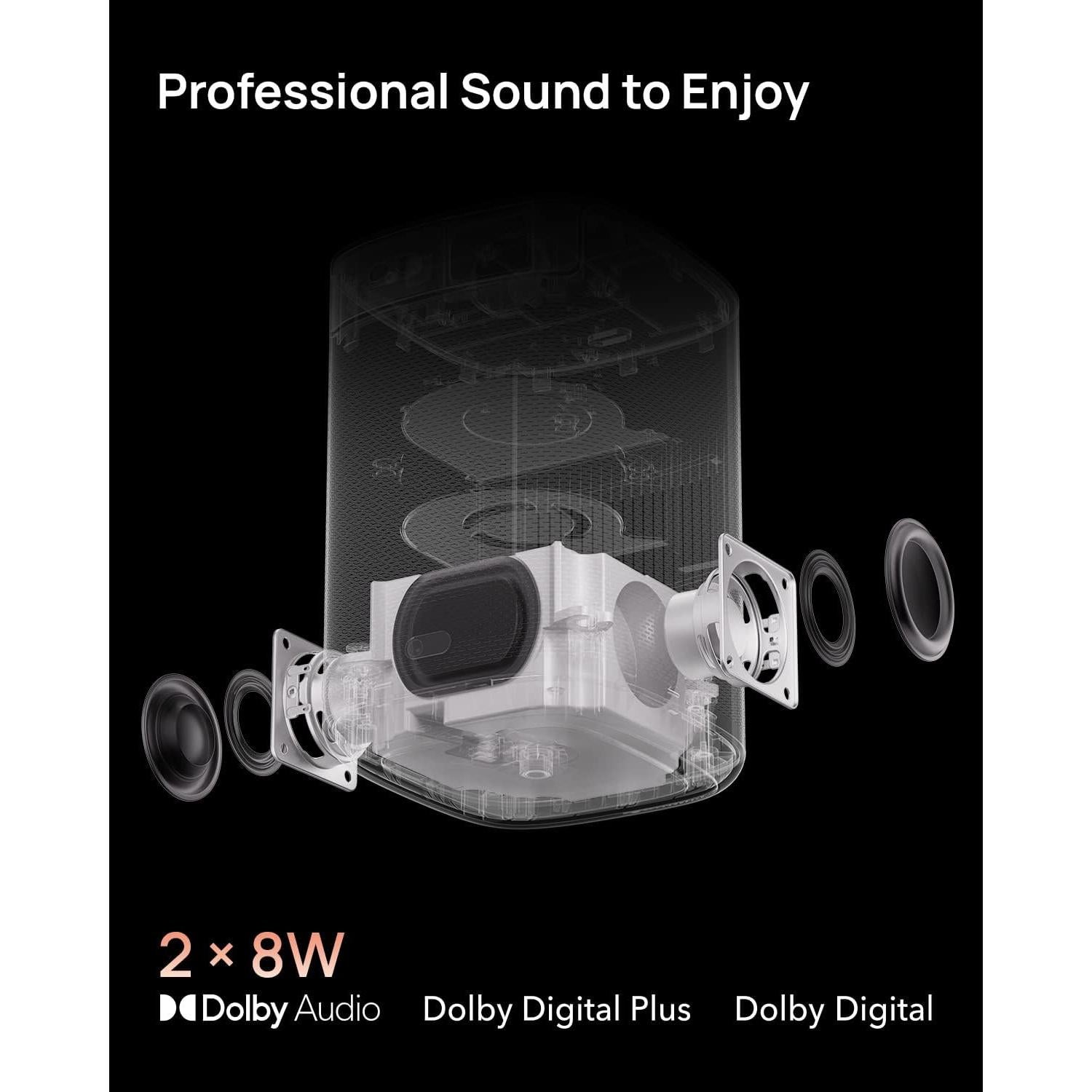 XGIMI MoGo 2 Portable Projector, Mini Projector with Wifi and Bluetooth, 400 ISO Lumens Movie Projector, Android TV 11.0, 2X8W Speakers, Auto Focus, Object Avoidance, and Screen Adaption