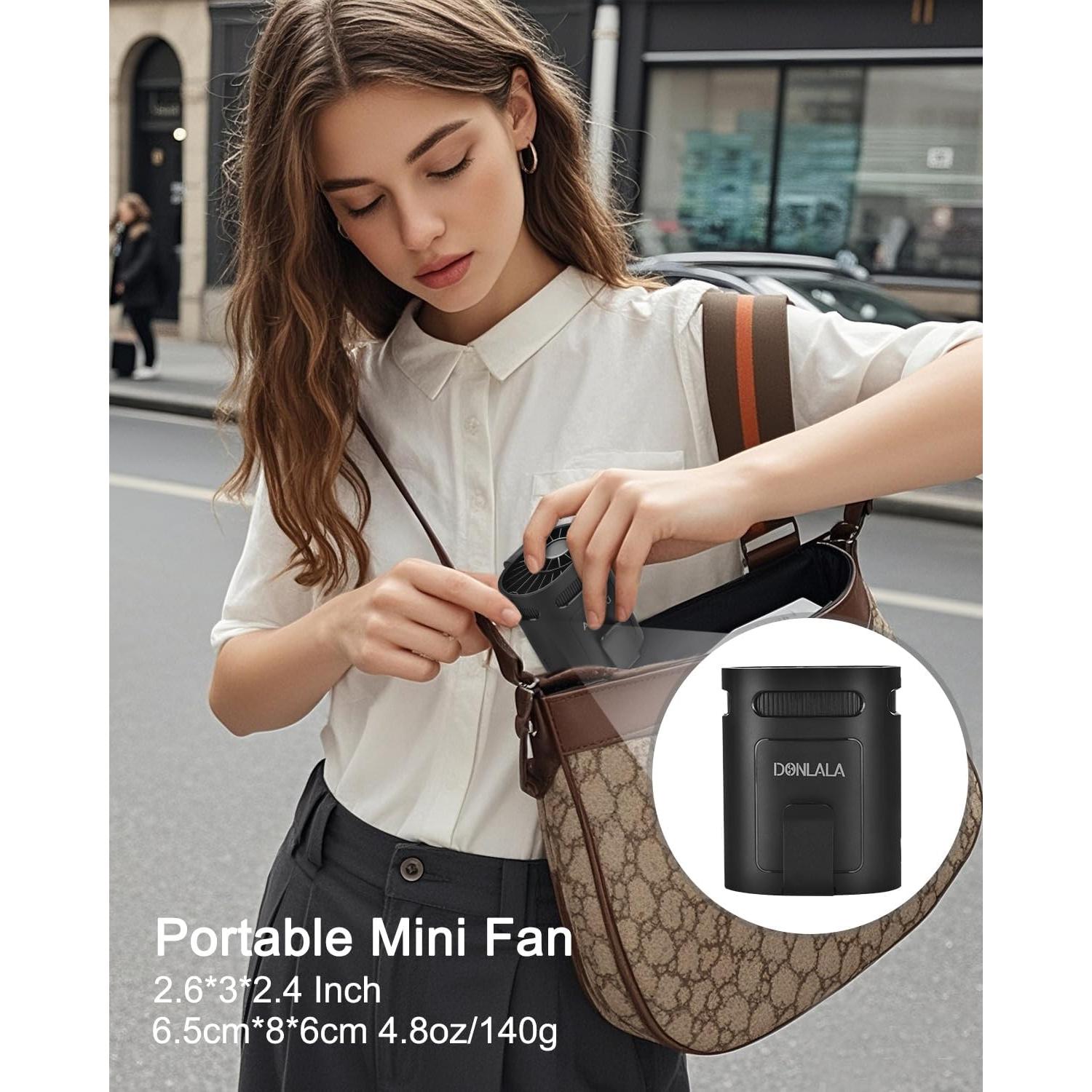 Ventilador Portátil Recargable Donlala 2025, Clip Cintura 4 Velocidades