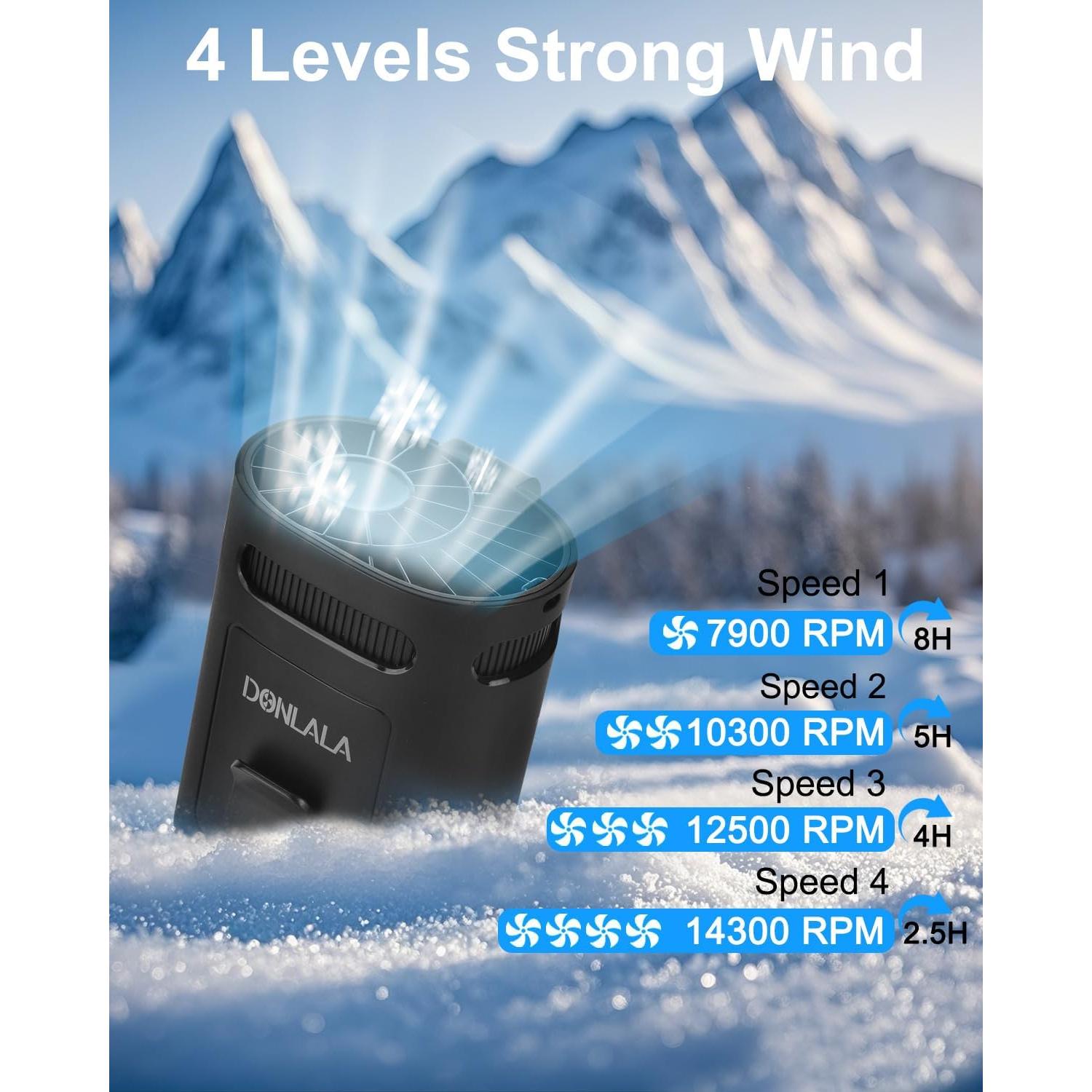 Ventilador Portátil Recargable Donlala 2025, Clip Cintura 4 Velocidades